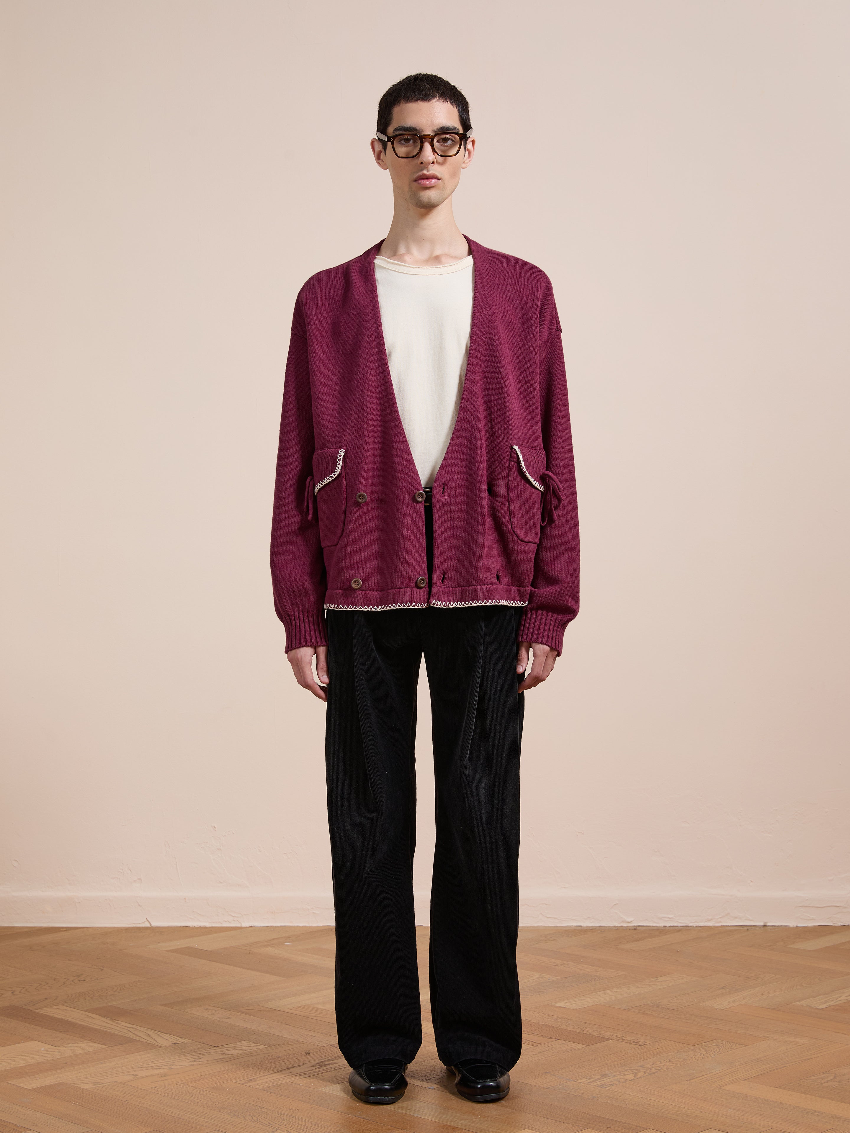 Double Breasted Bow Cardigan | Modern Menswear by yycbvcnbmmnbm