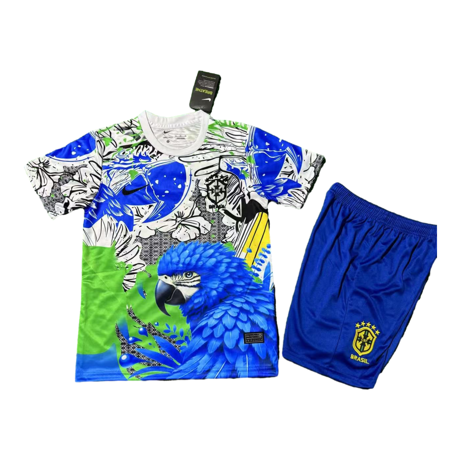 AlphaJersey-Brazil 25-26 Blue Parrot Special Kids Kit