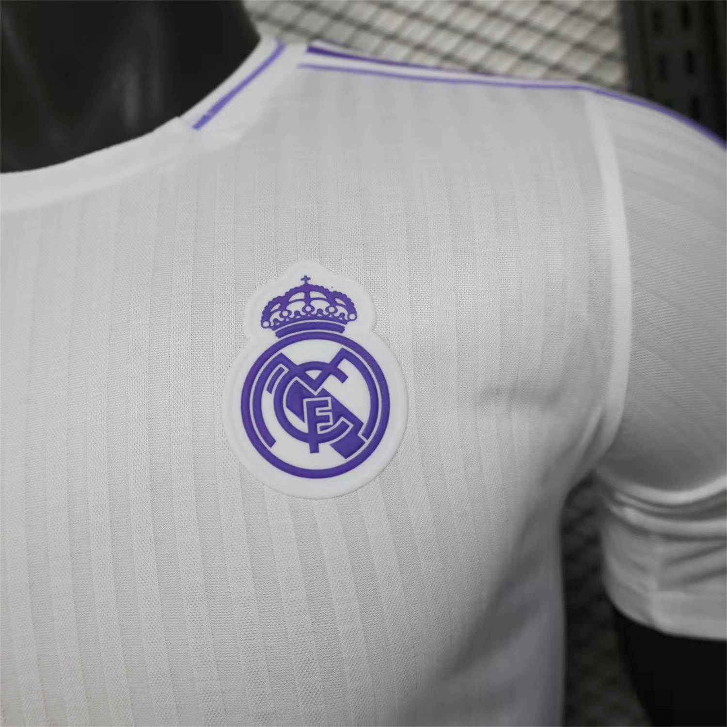 AlphaJersey-Real Madrid 25-26 Purple Logo White Jersey - Player Version