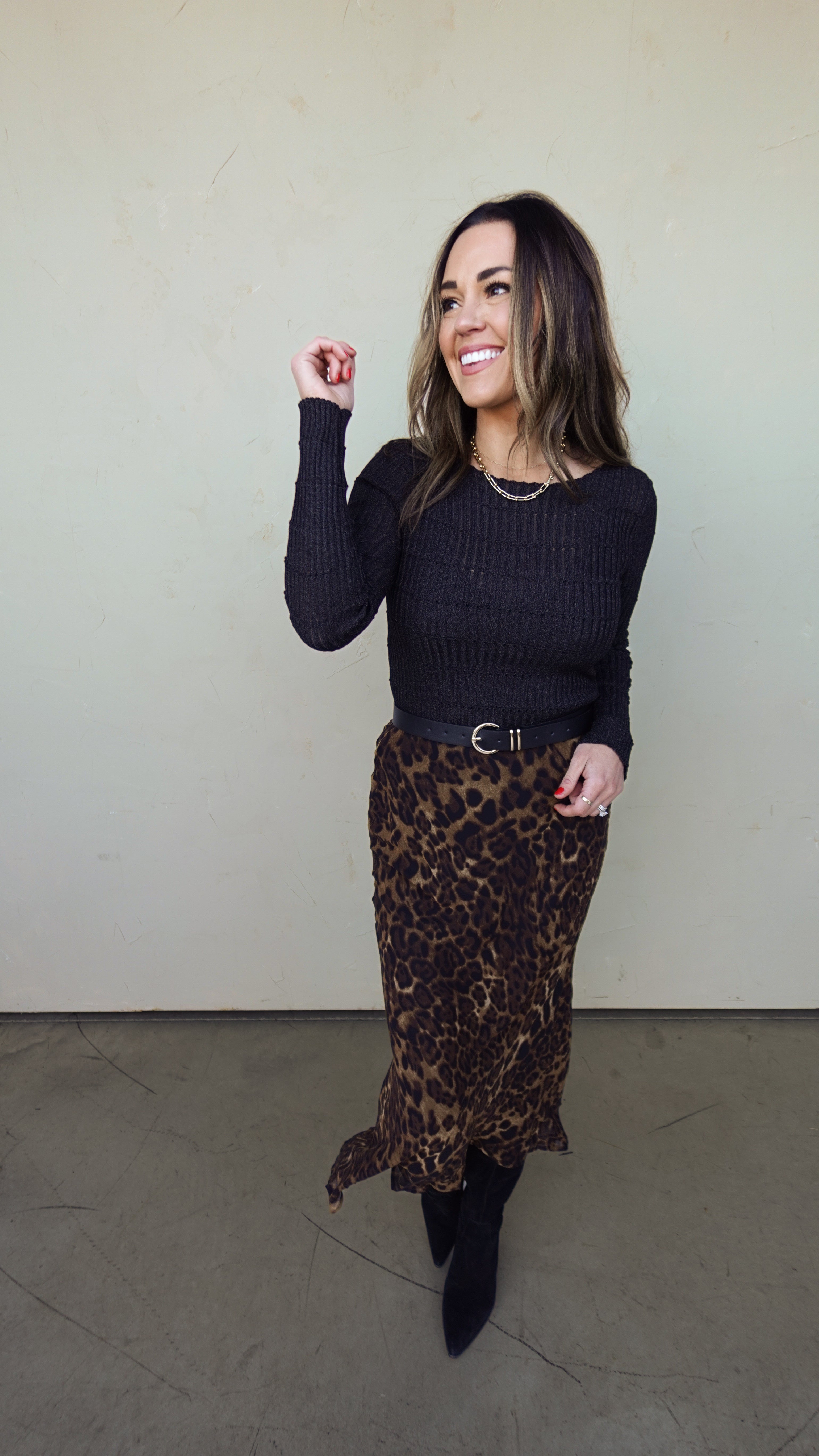 Black Metallic Ribbed Knit Top | Elegant Women's Fashion by coolavocek