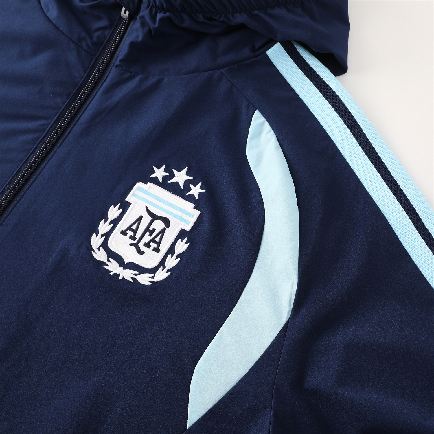 AlphaJersey-Argentina 2026 Hooded Windbreaker Training Set - Dark Blue Top & Pants