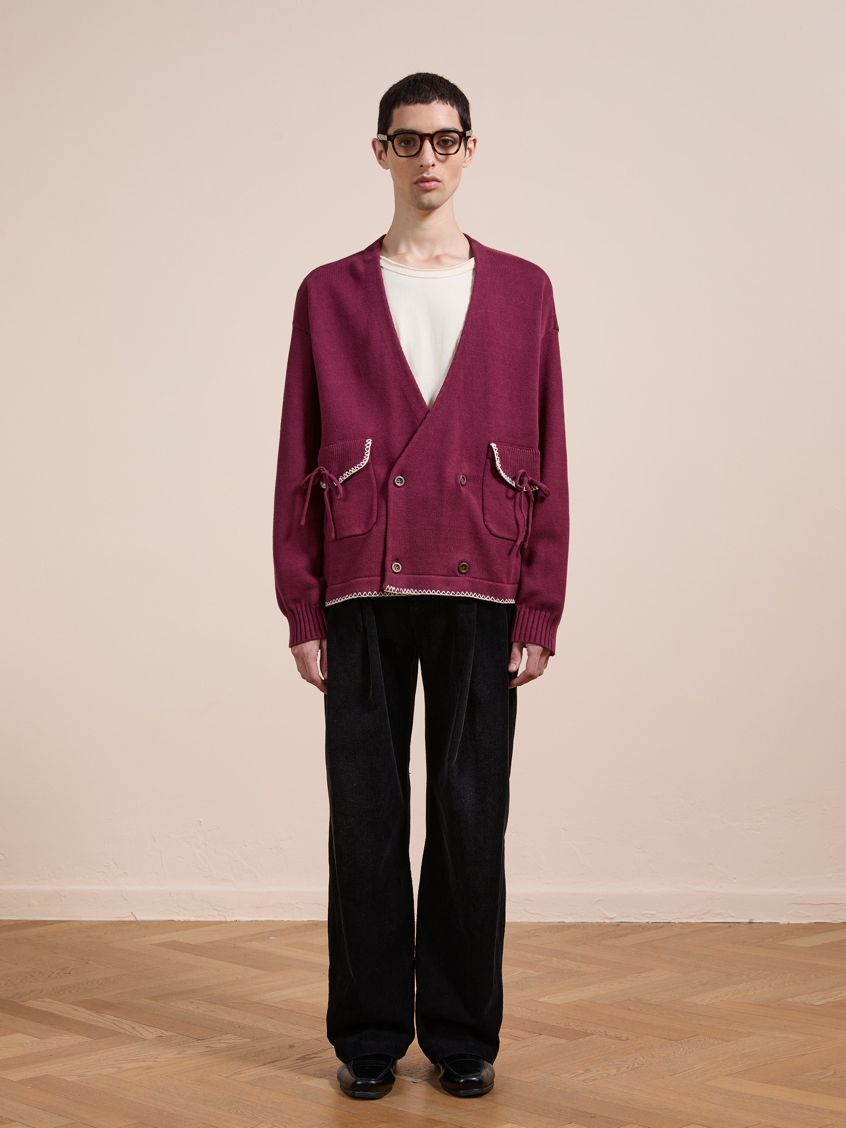 Double Breasted Bow Cardigan | Modern Menswear by yycbvcnbmmnbm