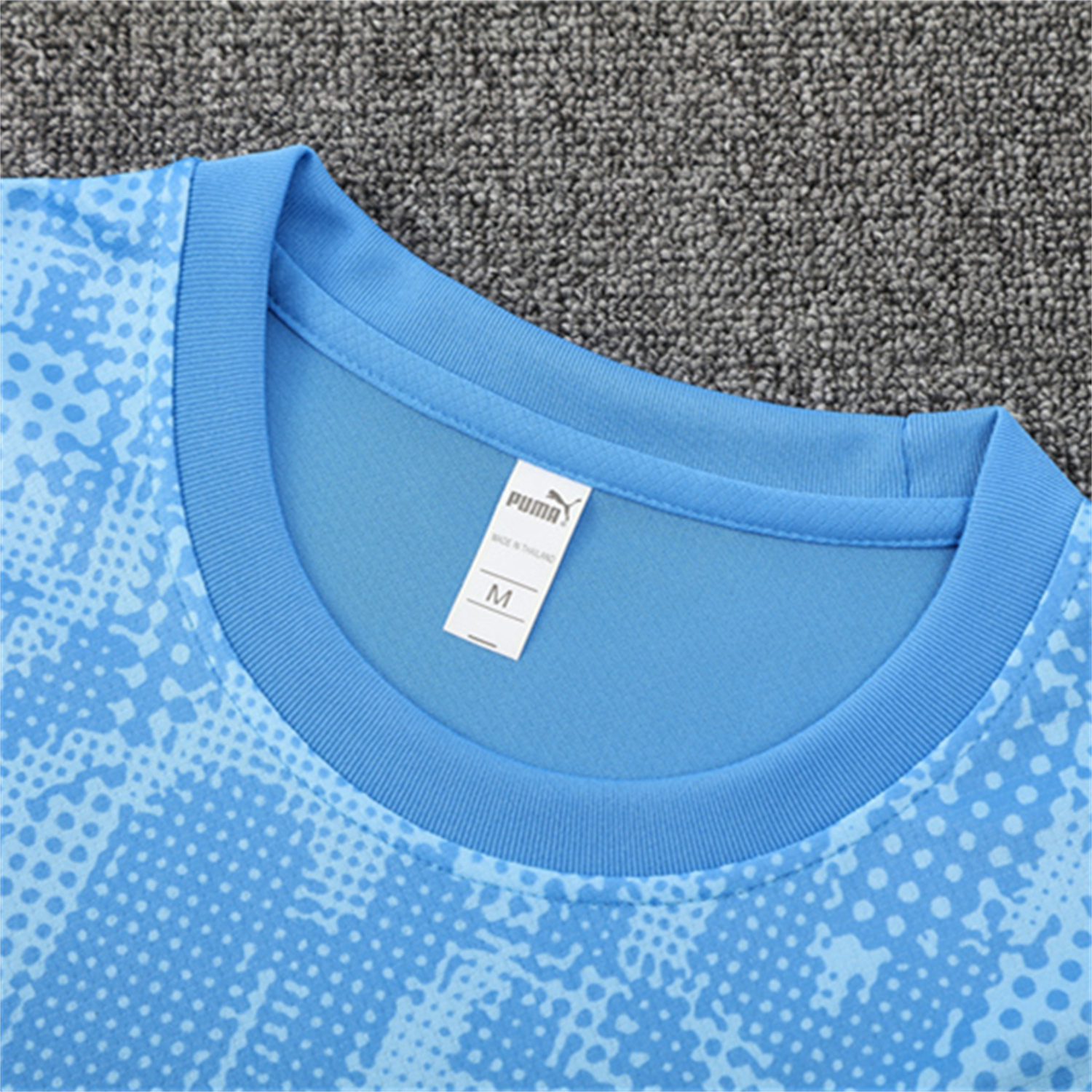 AlphaJersey-Manchester City 25-26 Kids Short-Sleeve Training Set - Light Blue Camouflage Top & Deep Blue Shorts