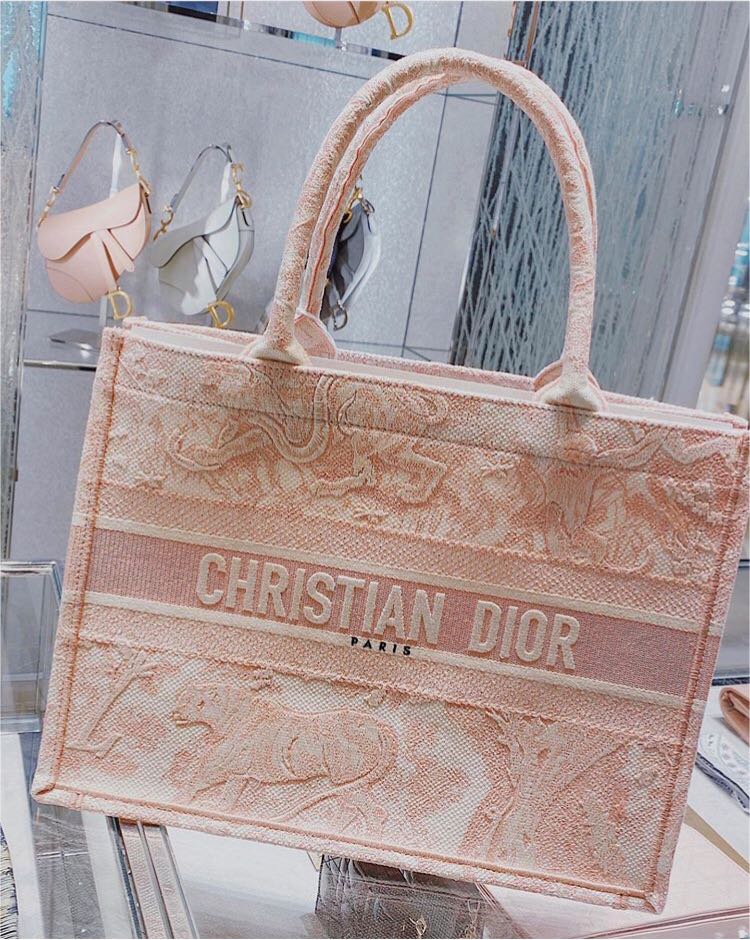 BNIB Authentic Christian Dior pink book tote bag, Luxury, Bags & Wallets on Carousell