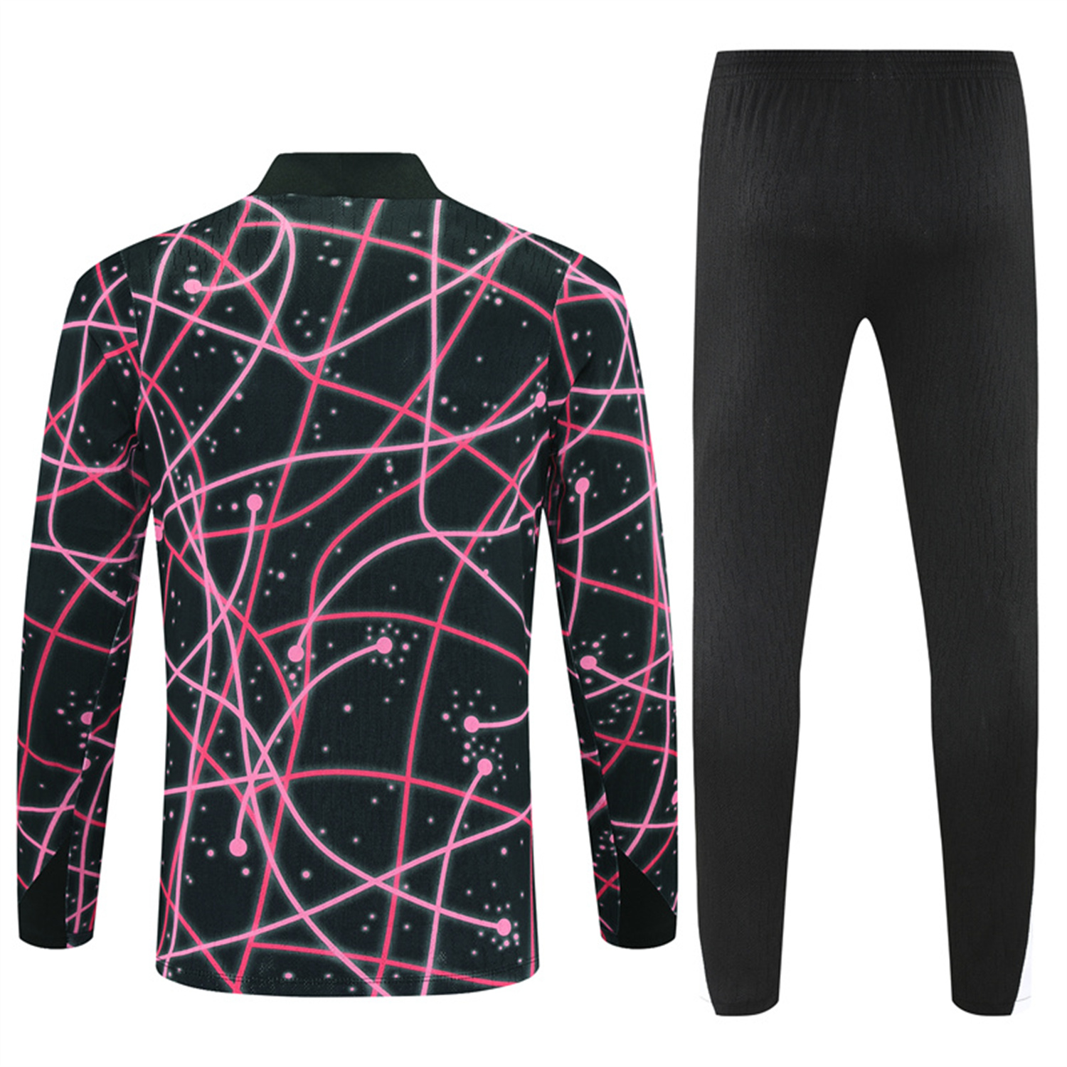 AlphaJersey-Paris Saint-Germain PSG 25-26 Kids Long Sleeve Training Set - JD Black Pink Top and Black Pants