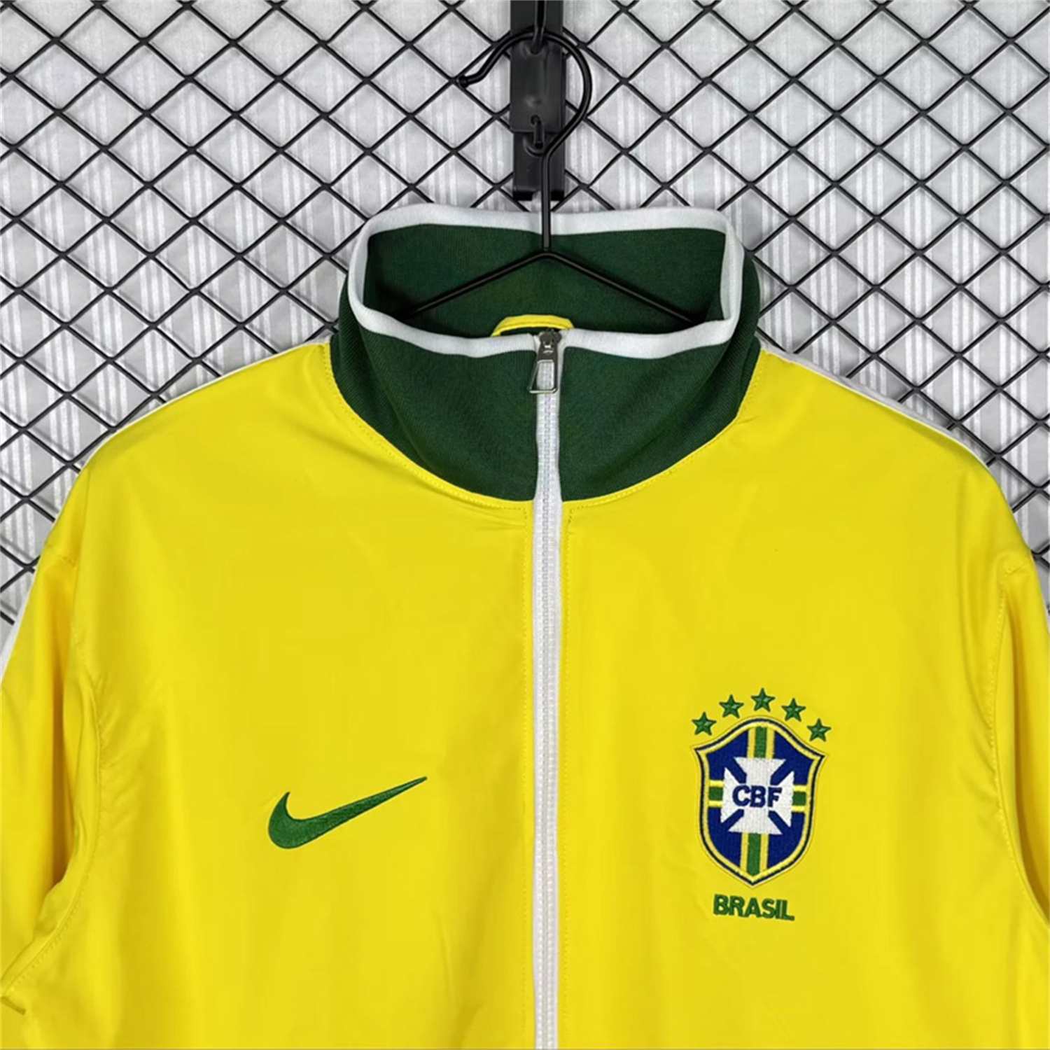 AlphaJersey-Retro Brazil 2010 Home Yellow Windbreaker