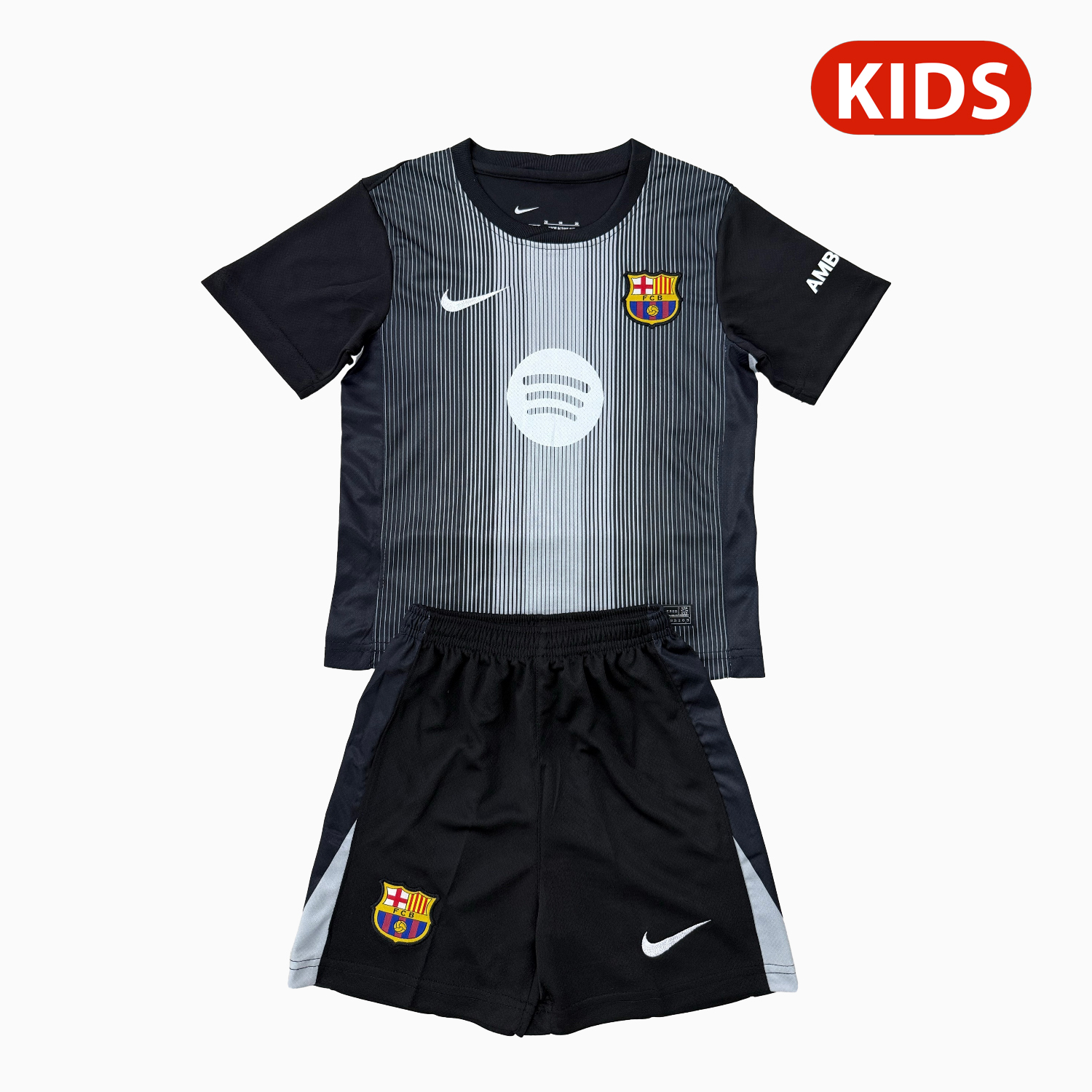 AlphaJersey-Barcelona 25-26 Black Goalkeeper Kids Kit