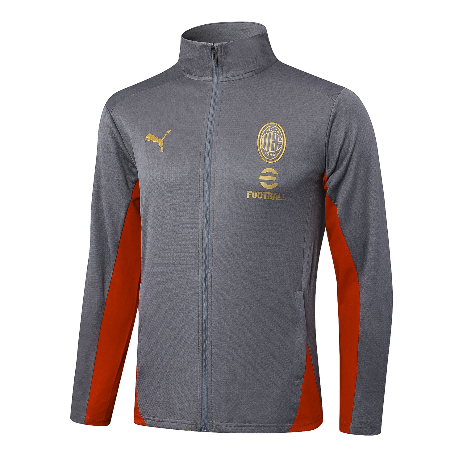 AlphaJersey-AC Milan 25-26 Jacket Training Tracksuit - Grey top & Grey Pants