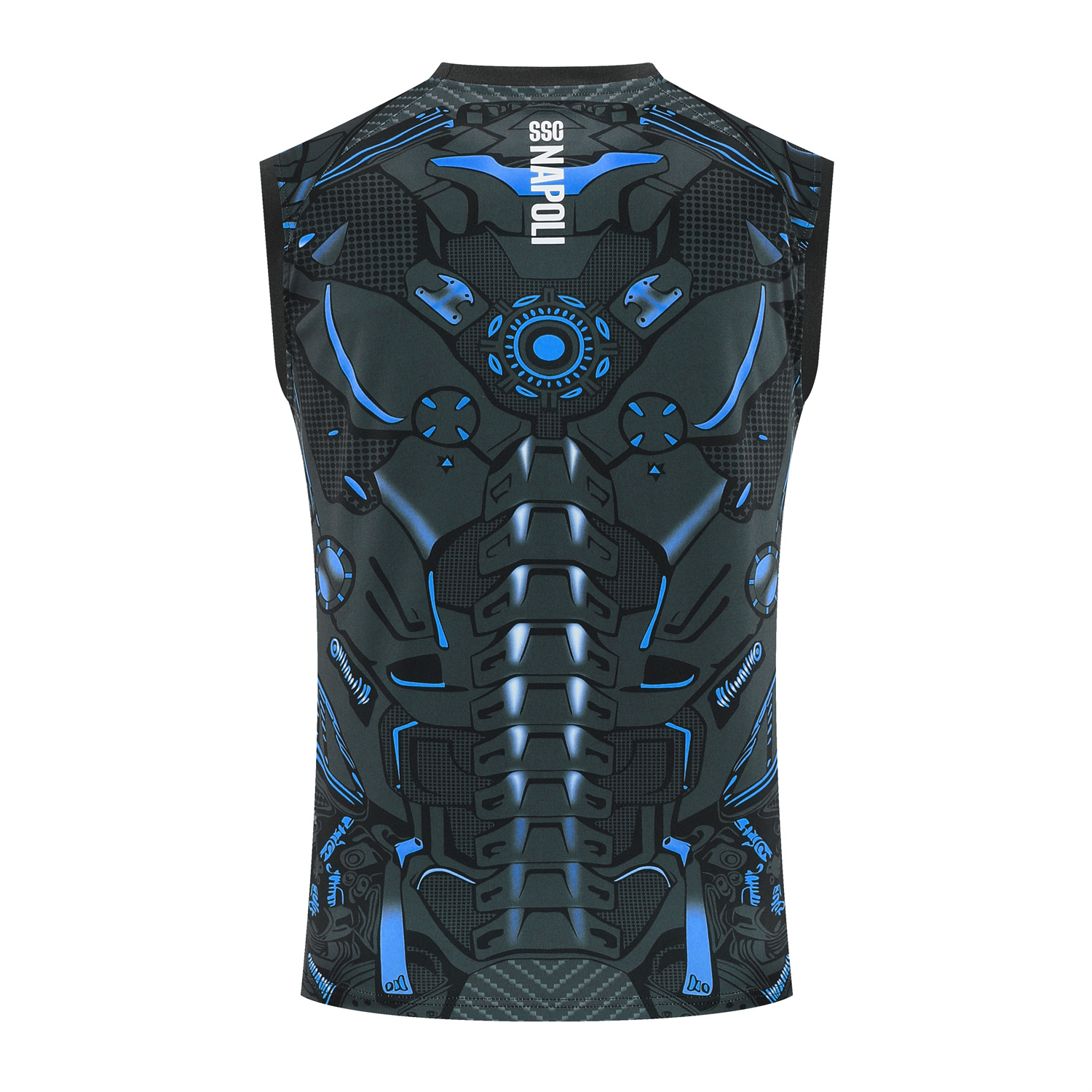 AlphaJersey-Napoli 25-26 Vest Training Set - Black Mecha Vest & Black Shorts