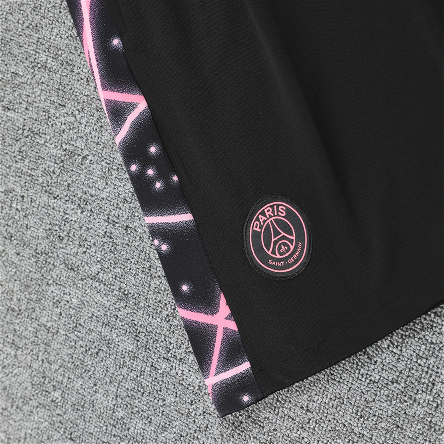 AlphaJersey-Paris Saint-Germain PSG 25-26 Vest Training Set - Pink Fluorescent Rays Black Vest & Black Shorts