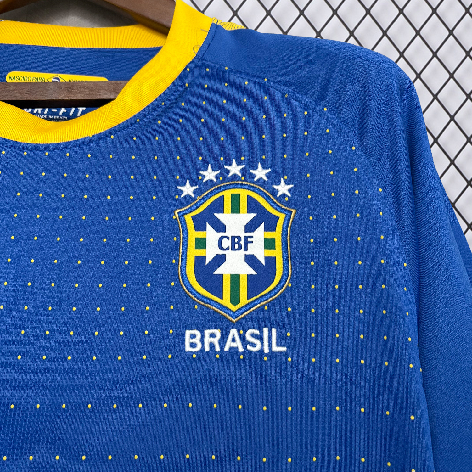 AlphaJersey-Retro Brazil 2010 Away Blue Jersey