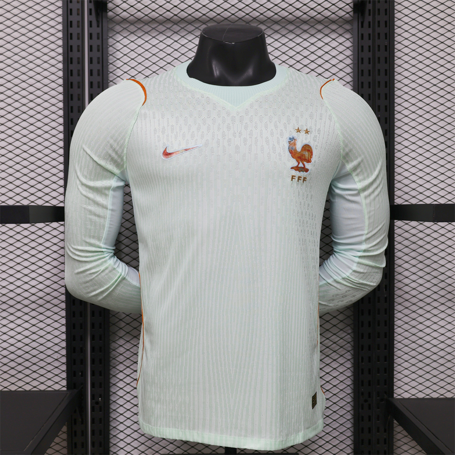 AlphaJersey-France 2026 Away Mint Green Long Sleeves Jersey - Player Version