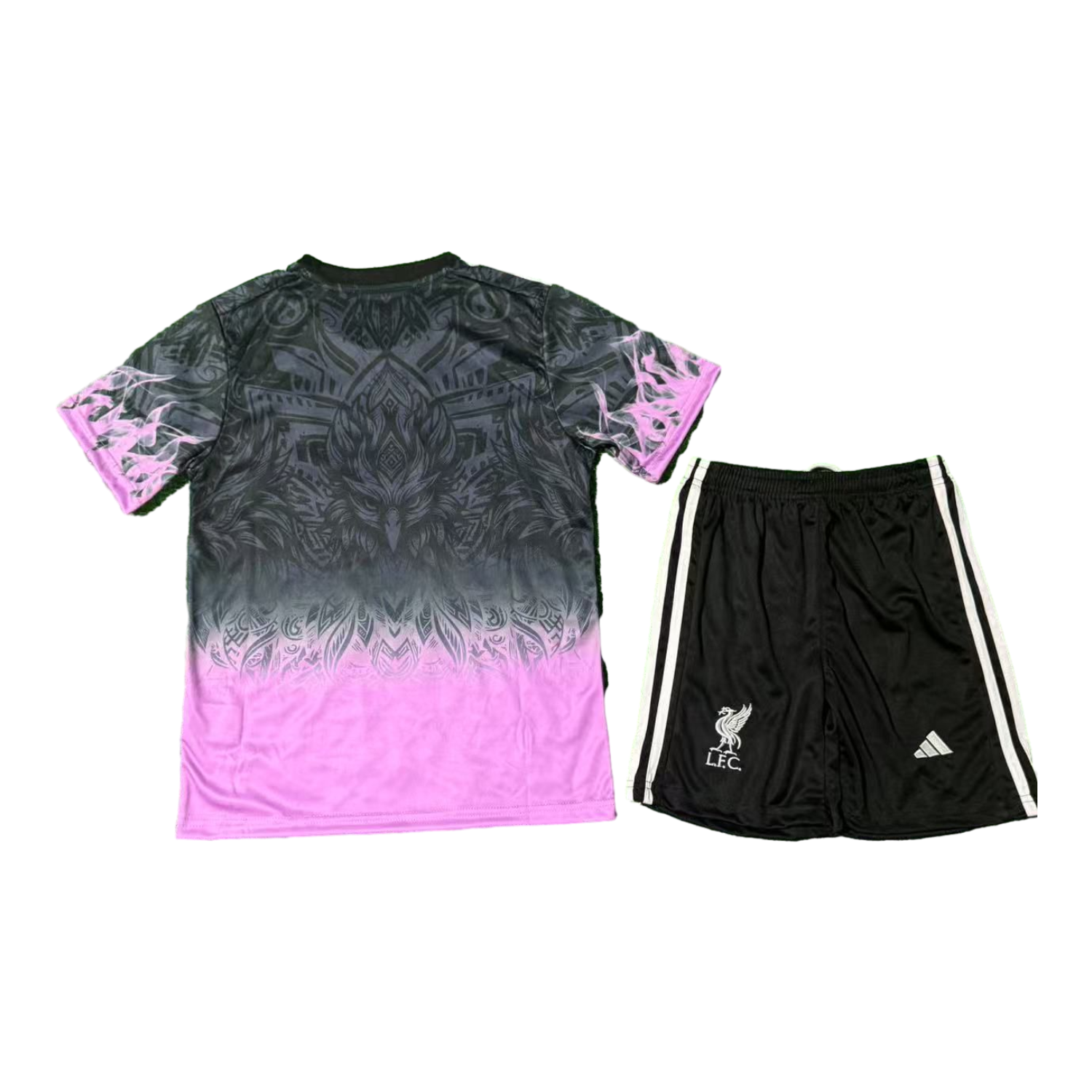AlphaJersey-Liver.pool 25-26 Purple Liver.pool Bird Black Special Kids Kit