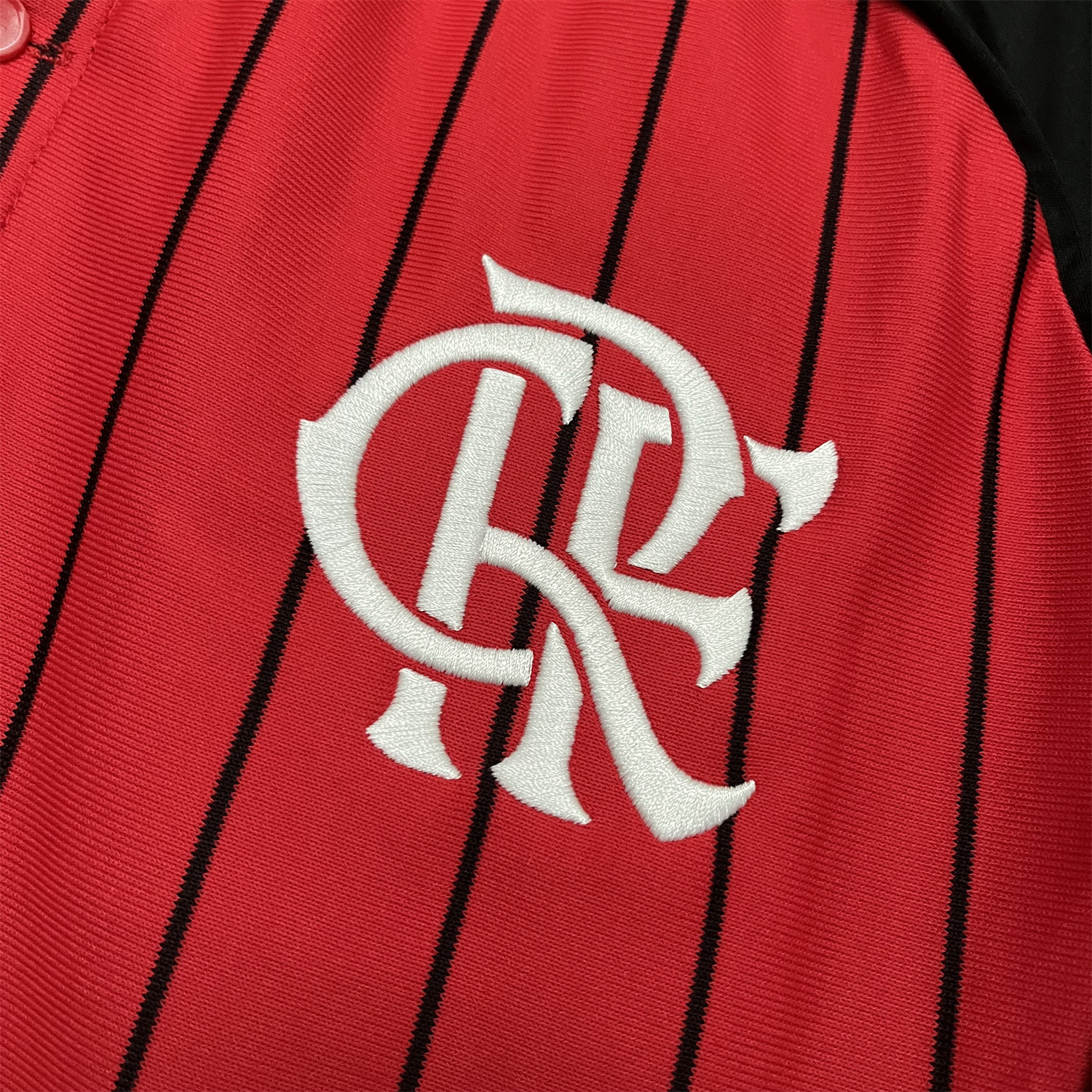 AlphaJersey-Flamengo 25-26 Red Baseball Jersey with Black Stripes