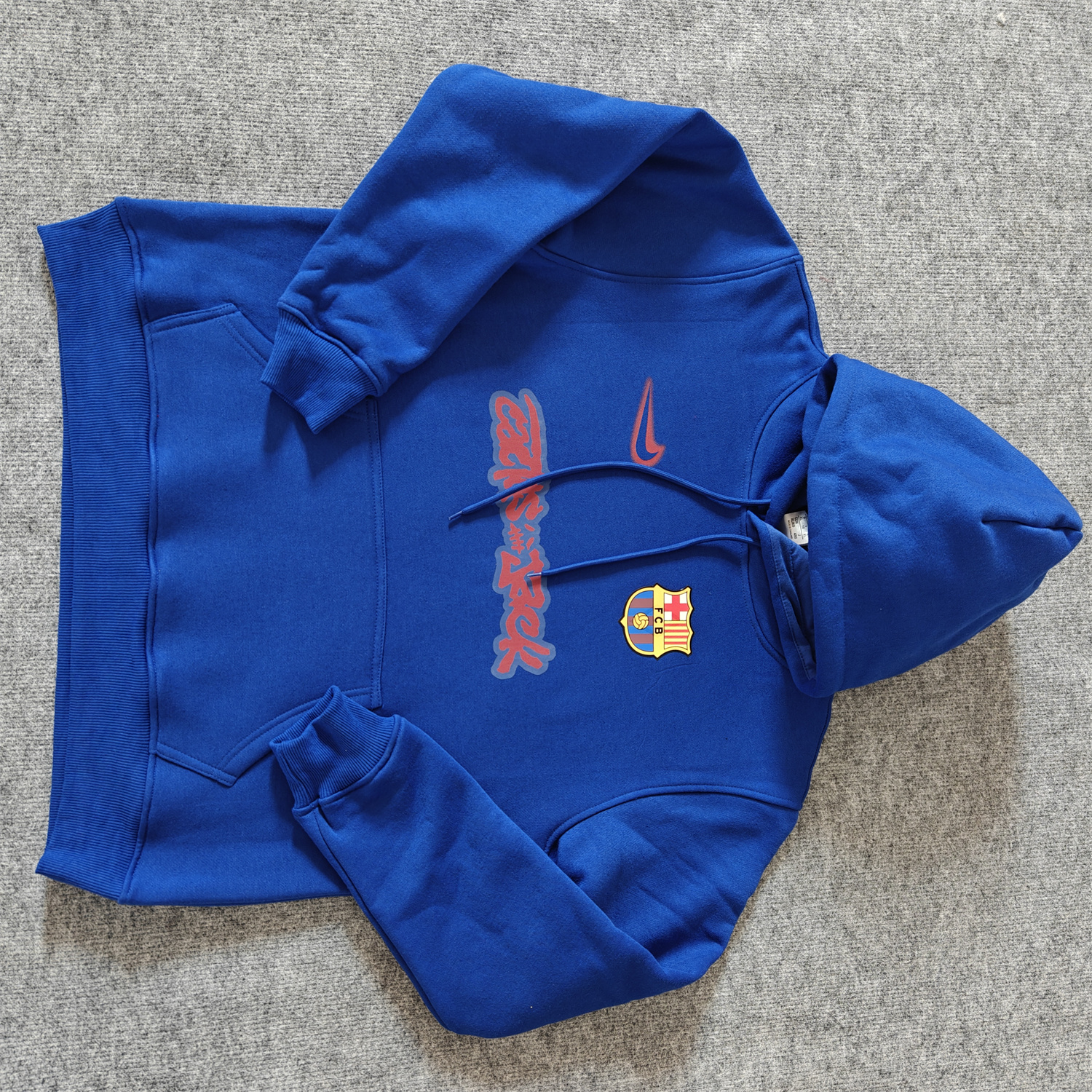 AJ-AlphaJersey-Barcelona x Travis Scott Team Logo On Both Sides Unisex Pullover Hoodie