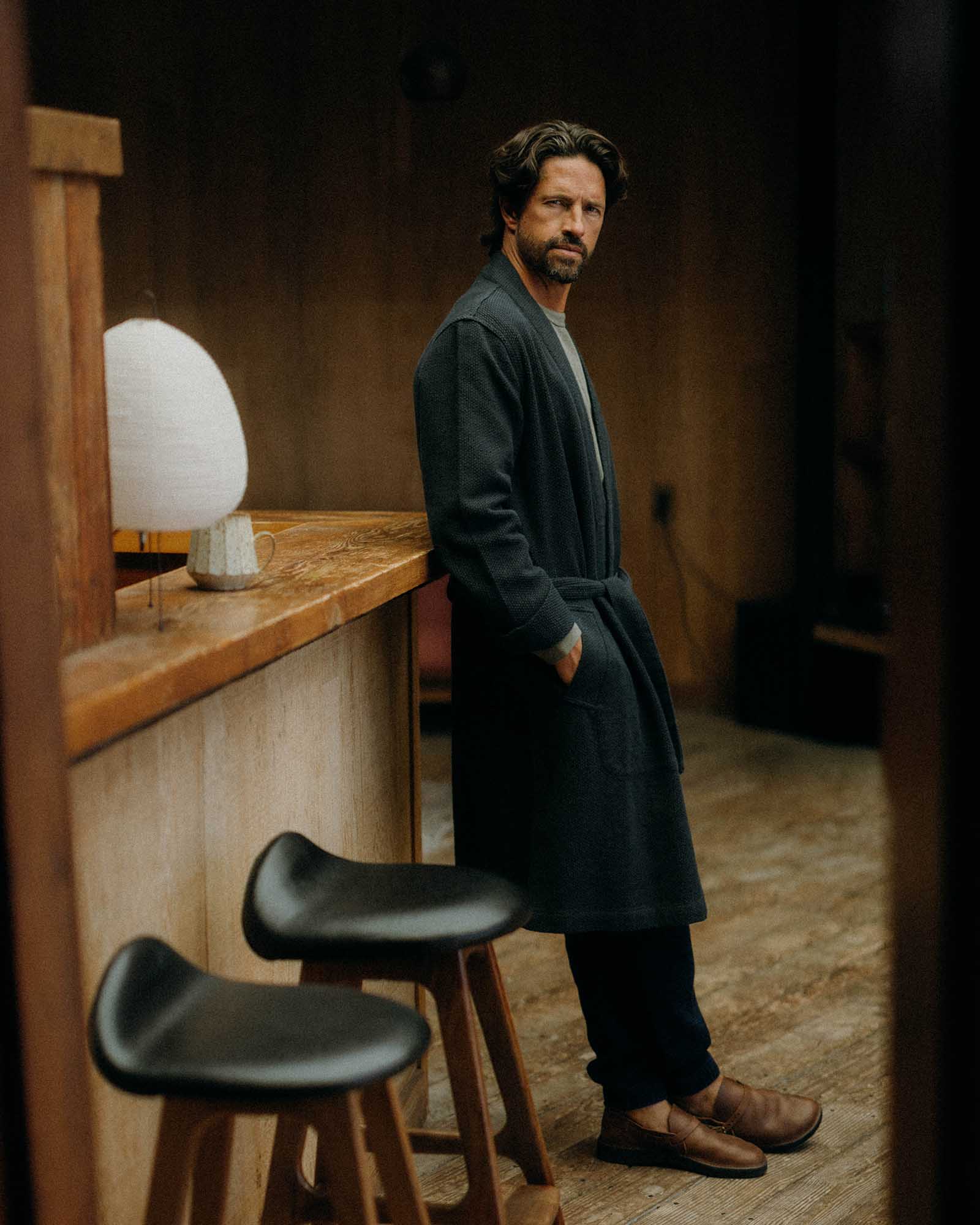 The Apres Robe in Navy Sashiko | Modern Menswear by yycbvcnbmmnbm