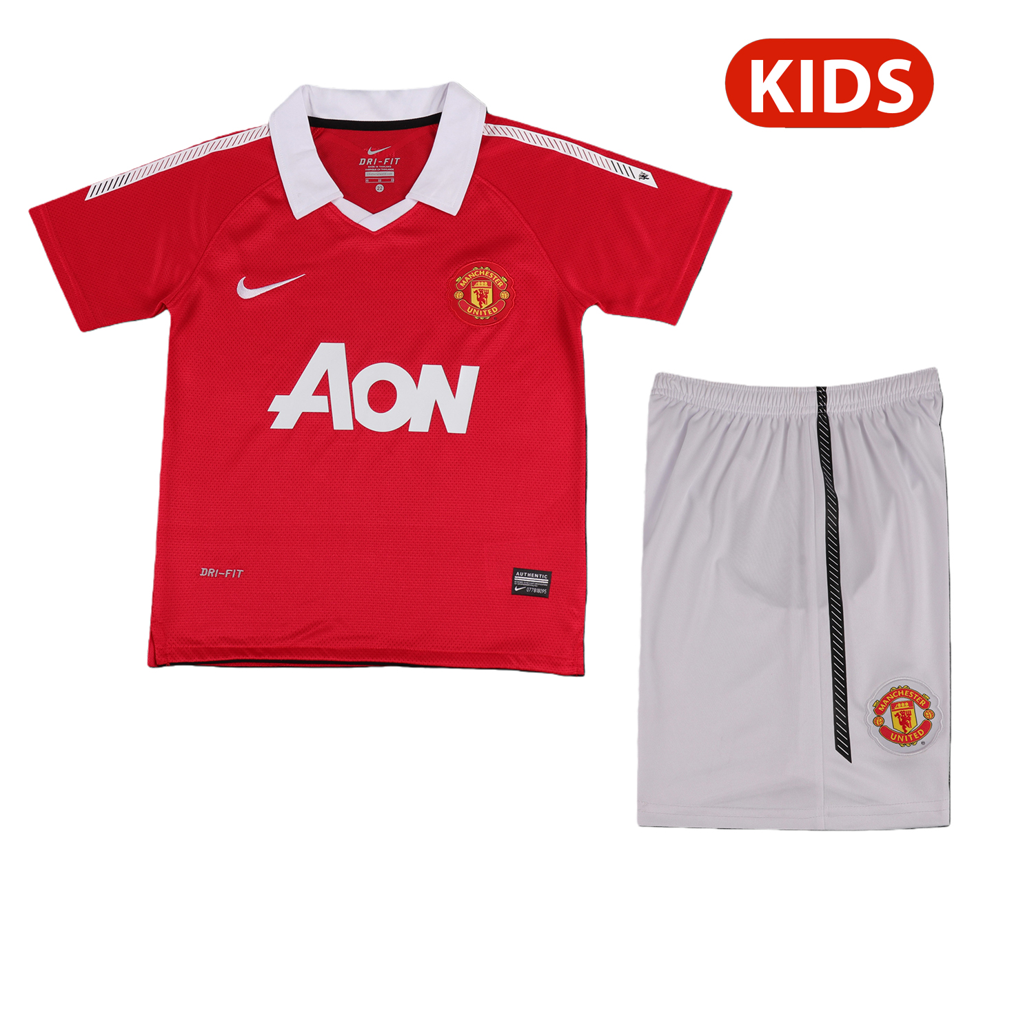 AlphaJersey-Retro Manchester United 2010-11 Home Kids Kit