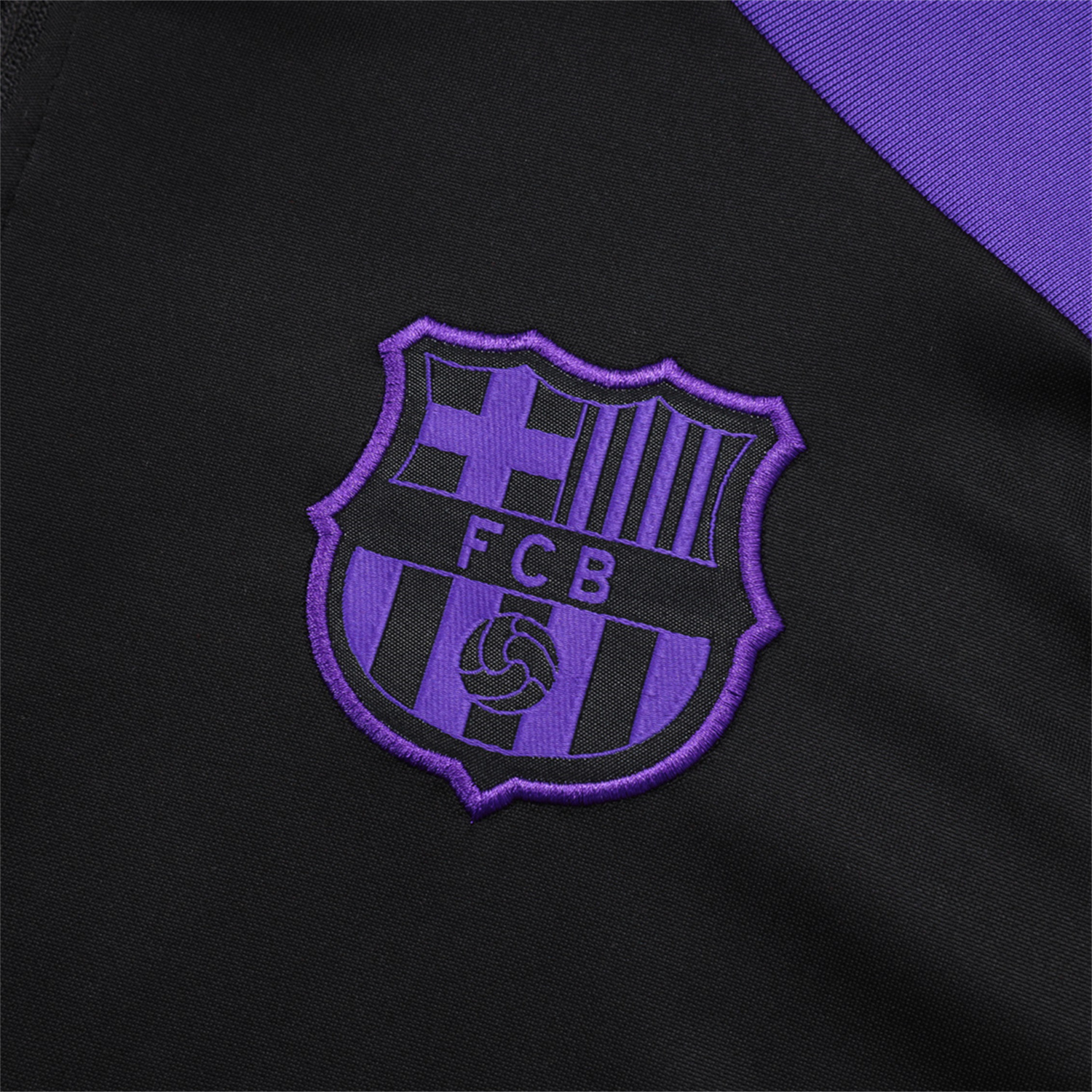 AlphaJersey-Barcelona X KB 25-26 Long Sleeve Training Set - Black Top with Purple Badge and Black Pants