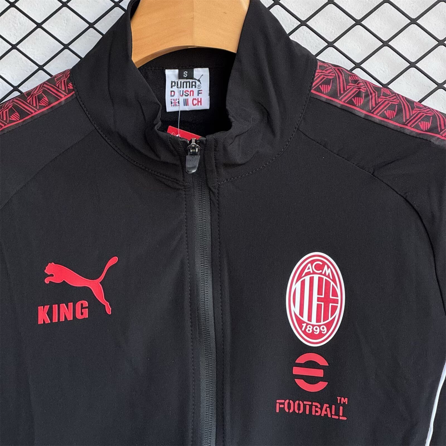 AlphaJersey-AC Milan 25-26 Windbreaker Training Set - Red Black Top and Pants