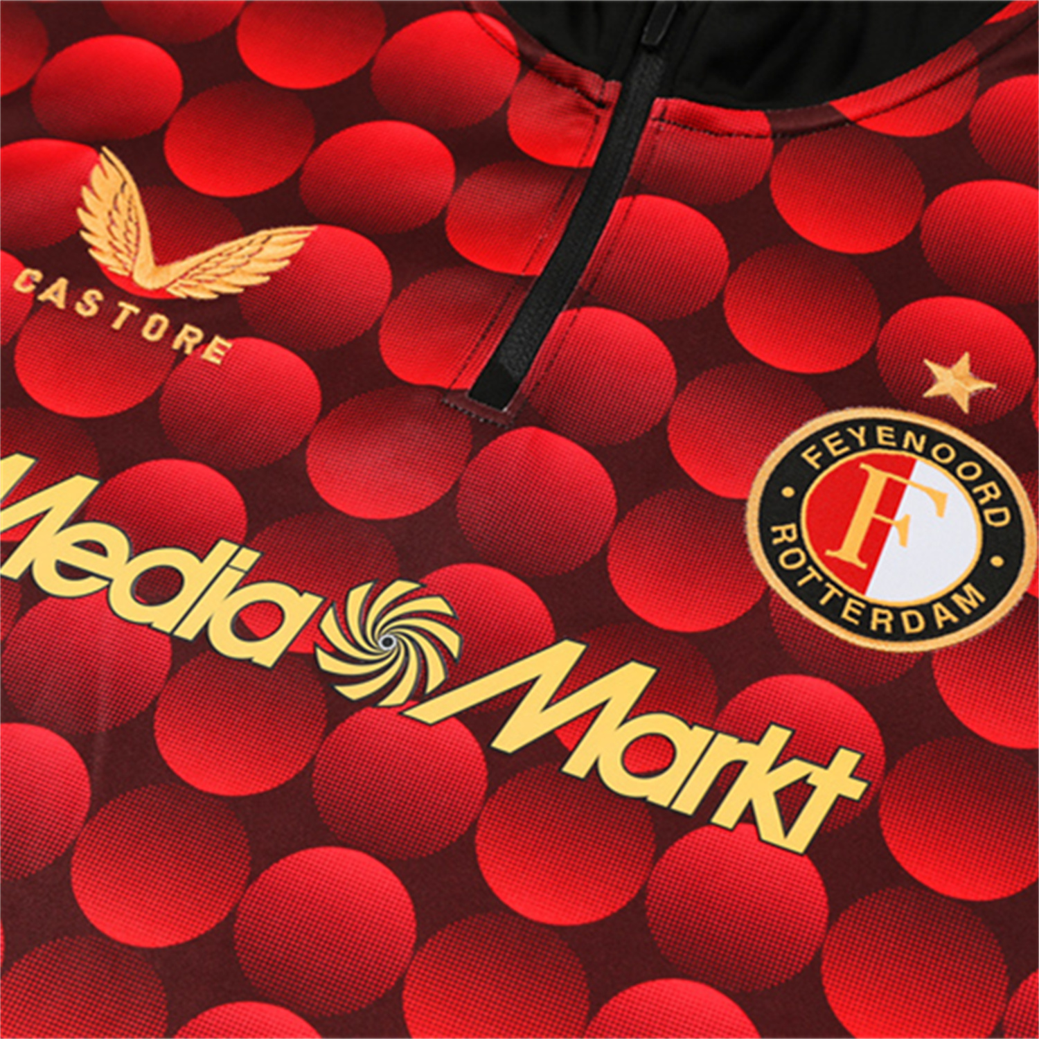 AlphaJersey-Feyenoord 25-26 Long Sleeve Training Set - Red Top & Black Pants