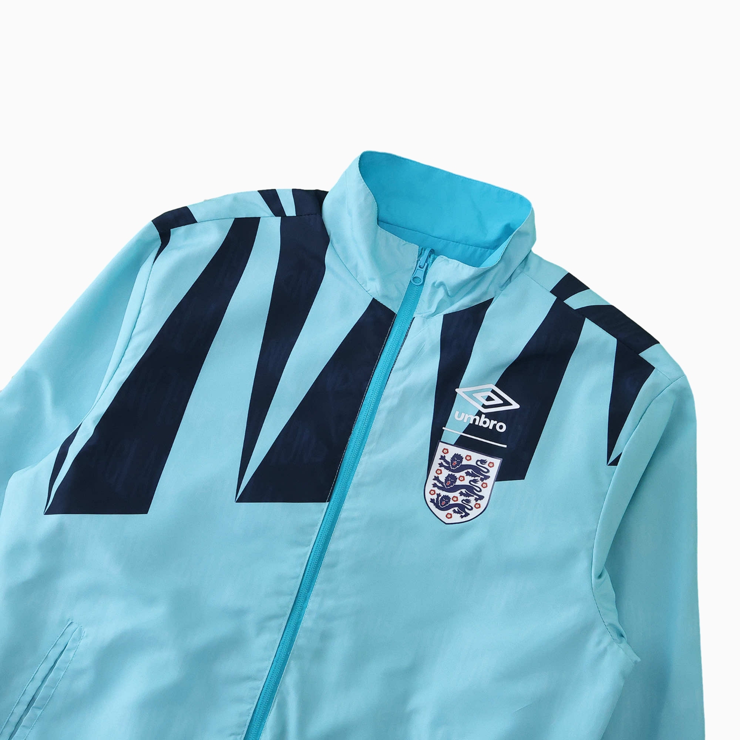 AlphaJersey-Retro England 1992 Double Sided Reversible Windbreaker - Blue & Green