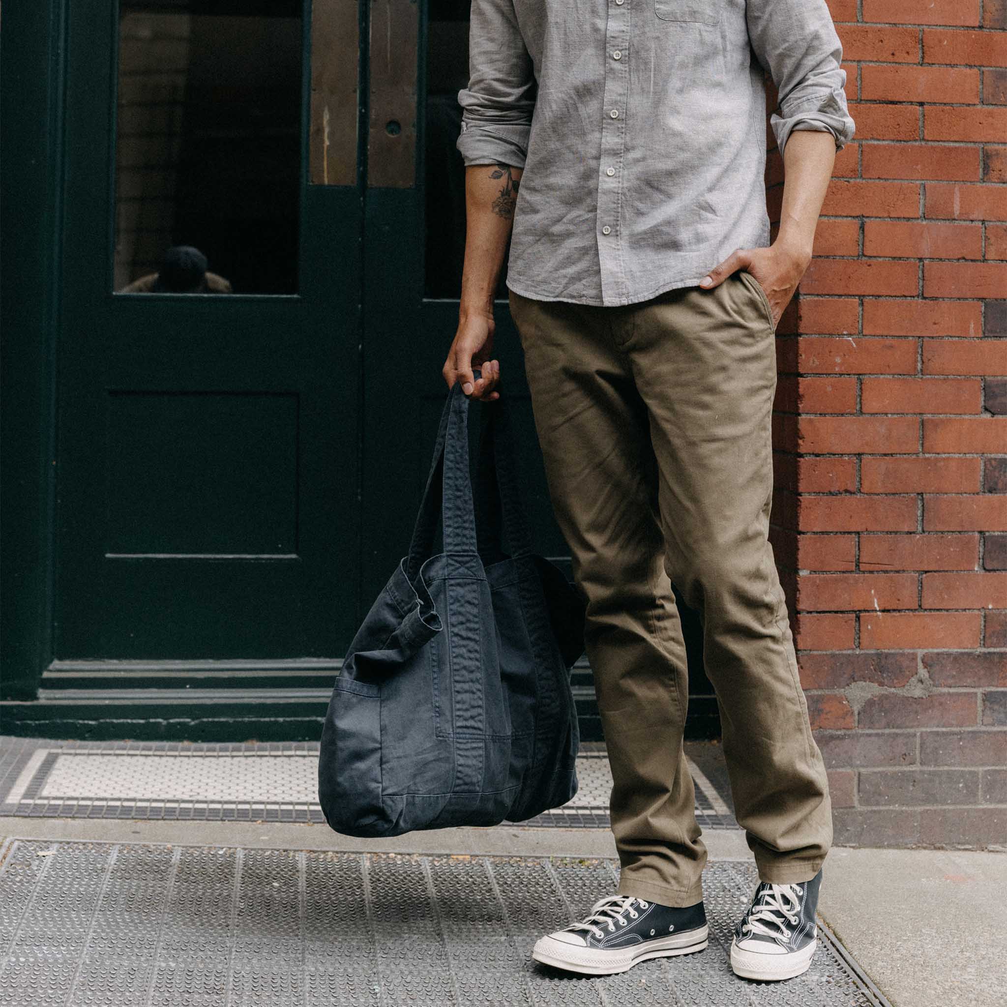The Foundation Tote in Organic Navy | Modern Menswear by yycbvcnbmmnbm