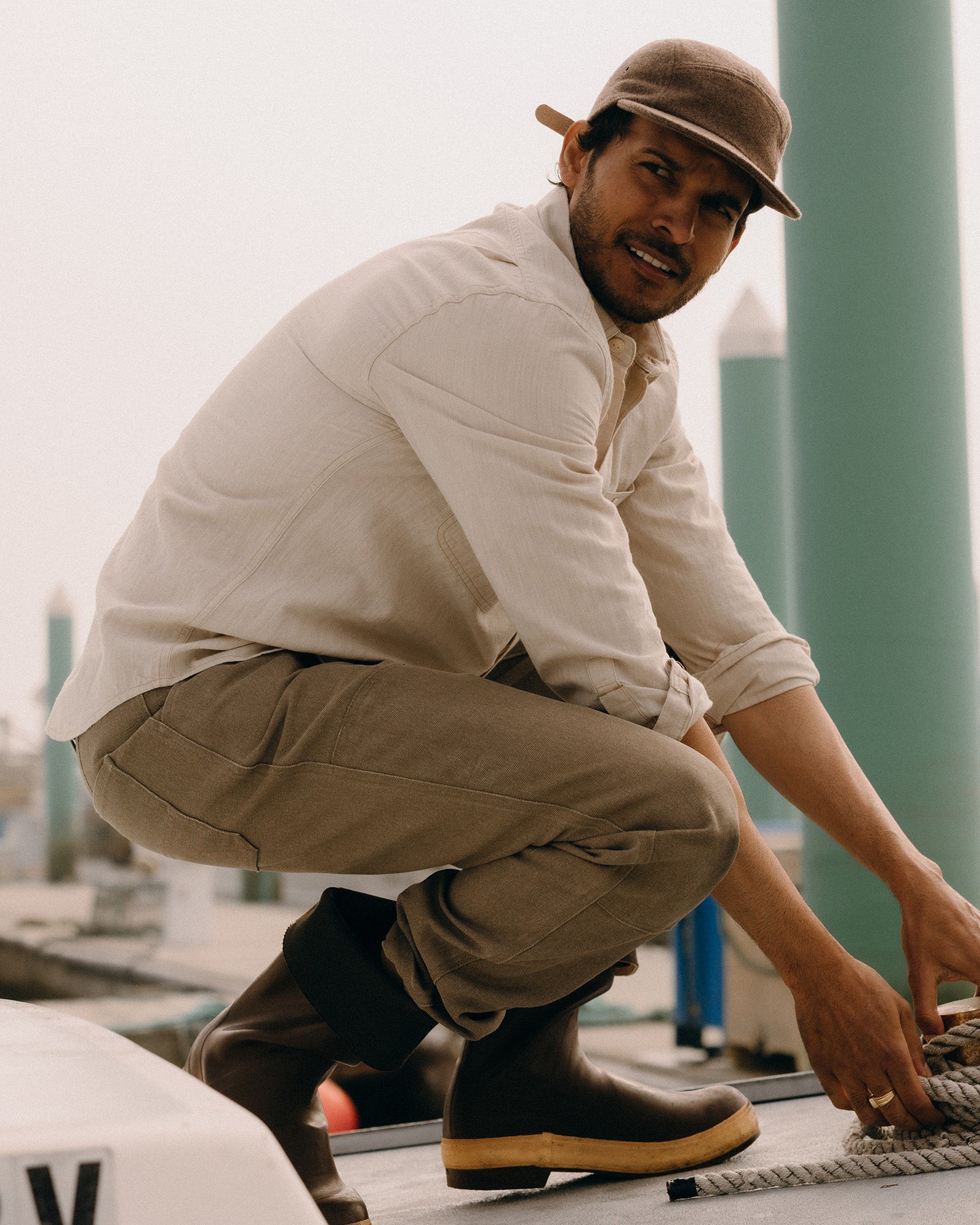 The Chore Pant in Stone Chipped Canvas | Modern Menswear by yycbvcnbmmnbm