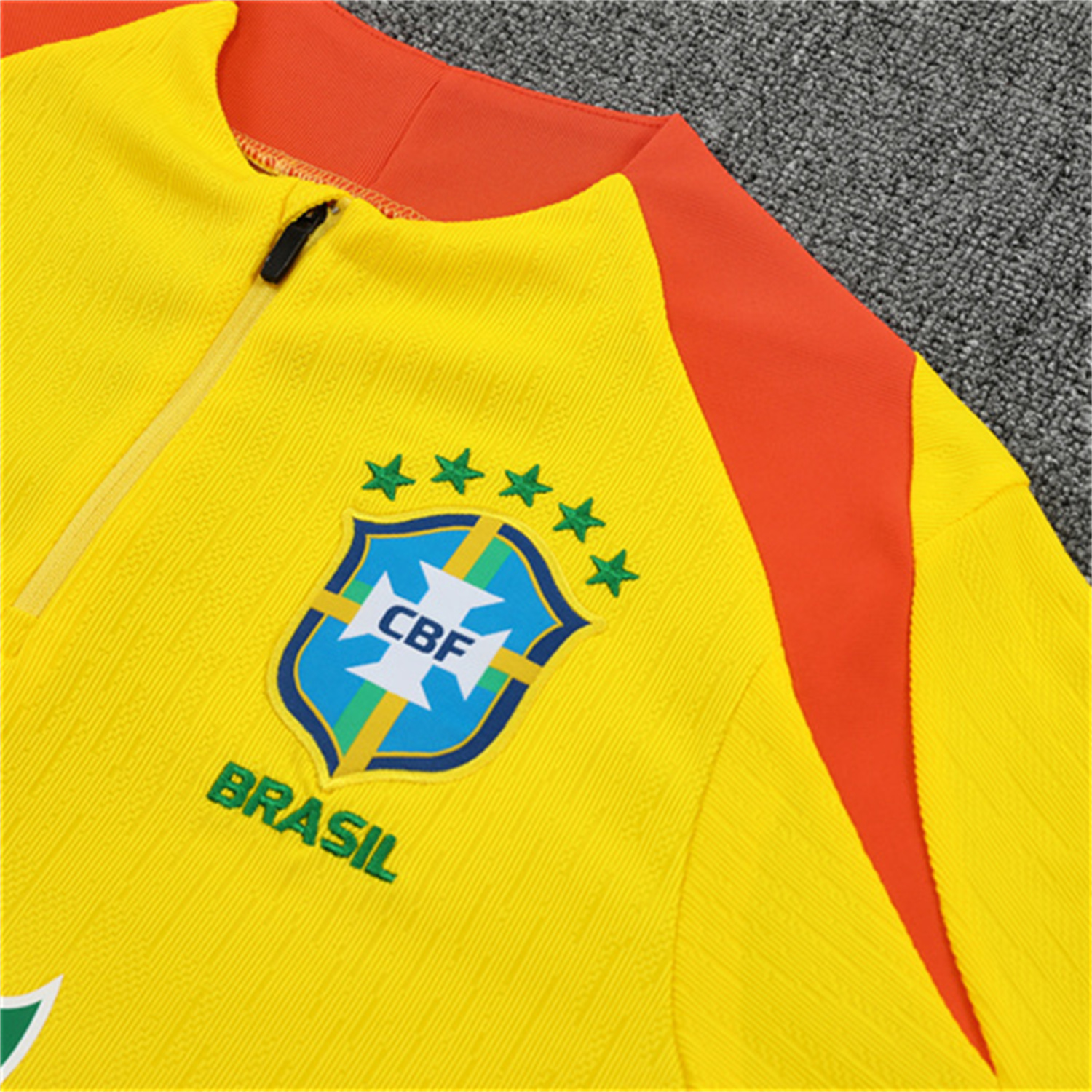 AlphaJersey-Brazil 25-26 Long Sleeve Training Set - Player Version - Yellow Top and Black Pants
