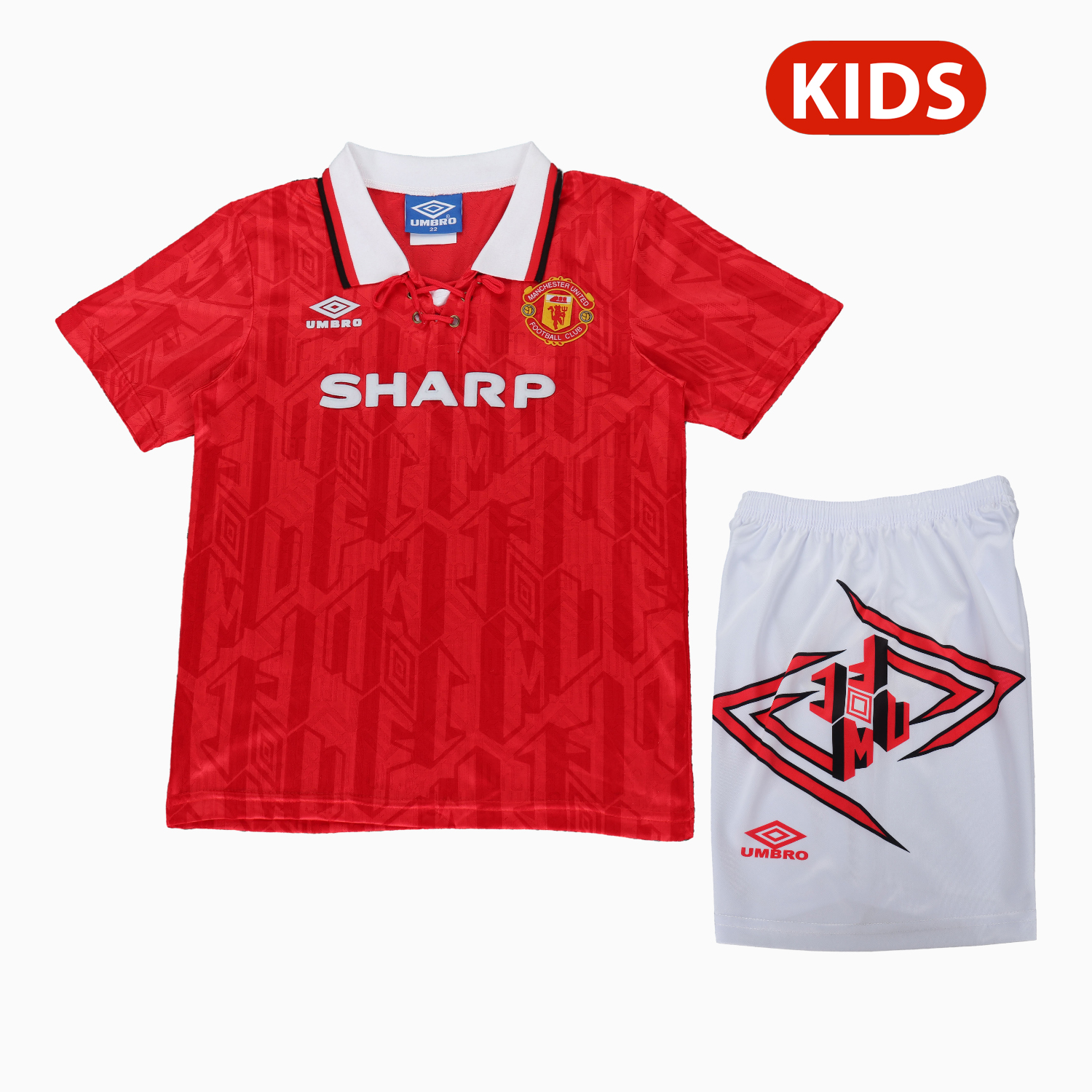 AlphaJersey-Retro Manchester United 92-94 Home Kids Kit