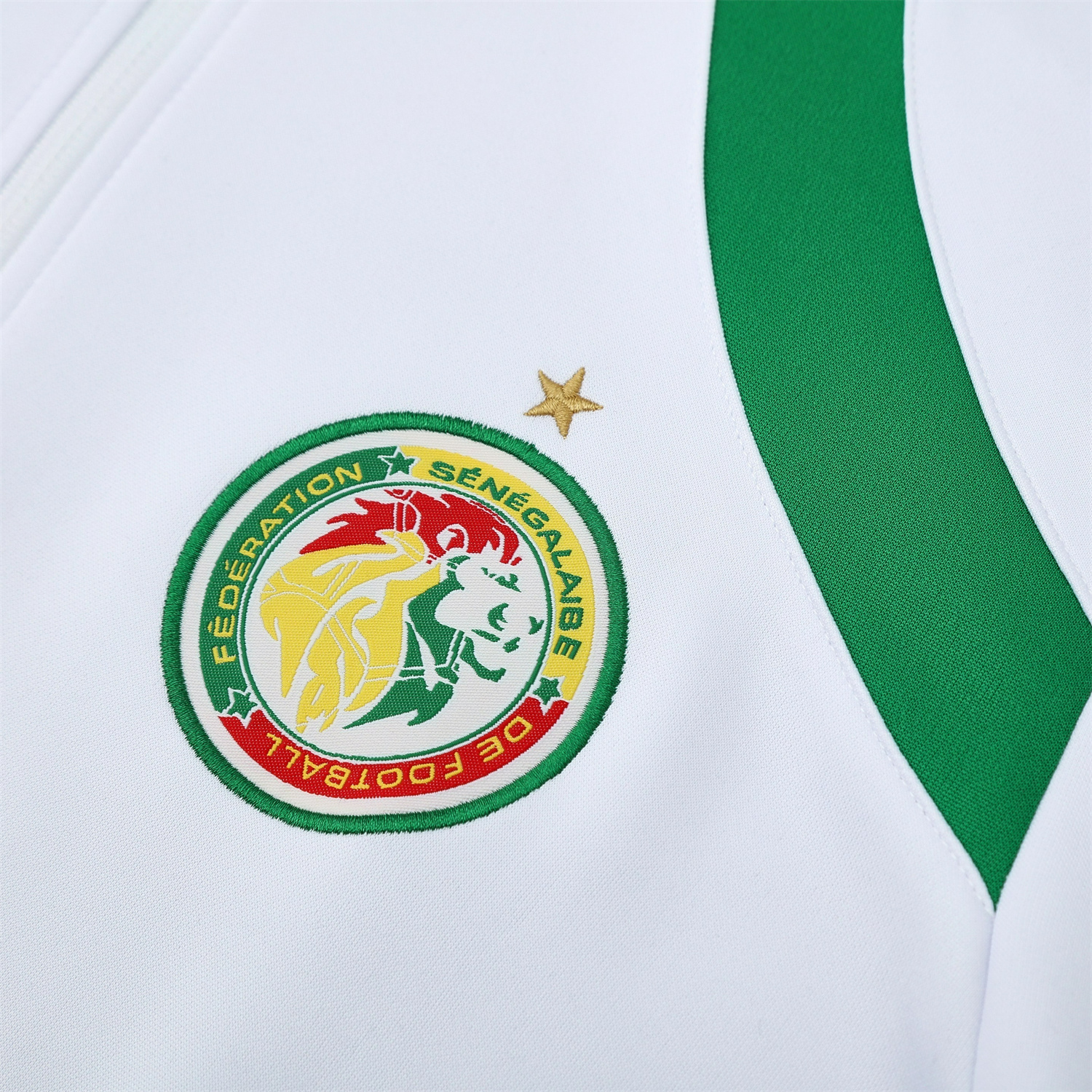 AlphaJersey-Senegal 25-26 Jacket Training Tracksuit - White Jackets & Green Pants