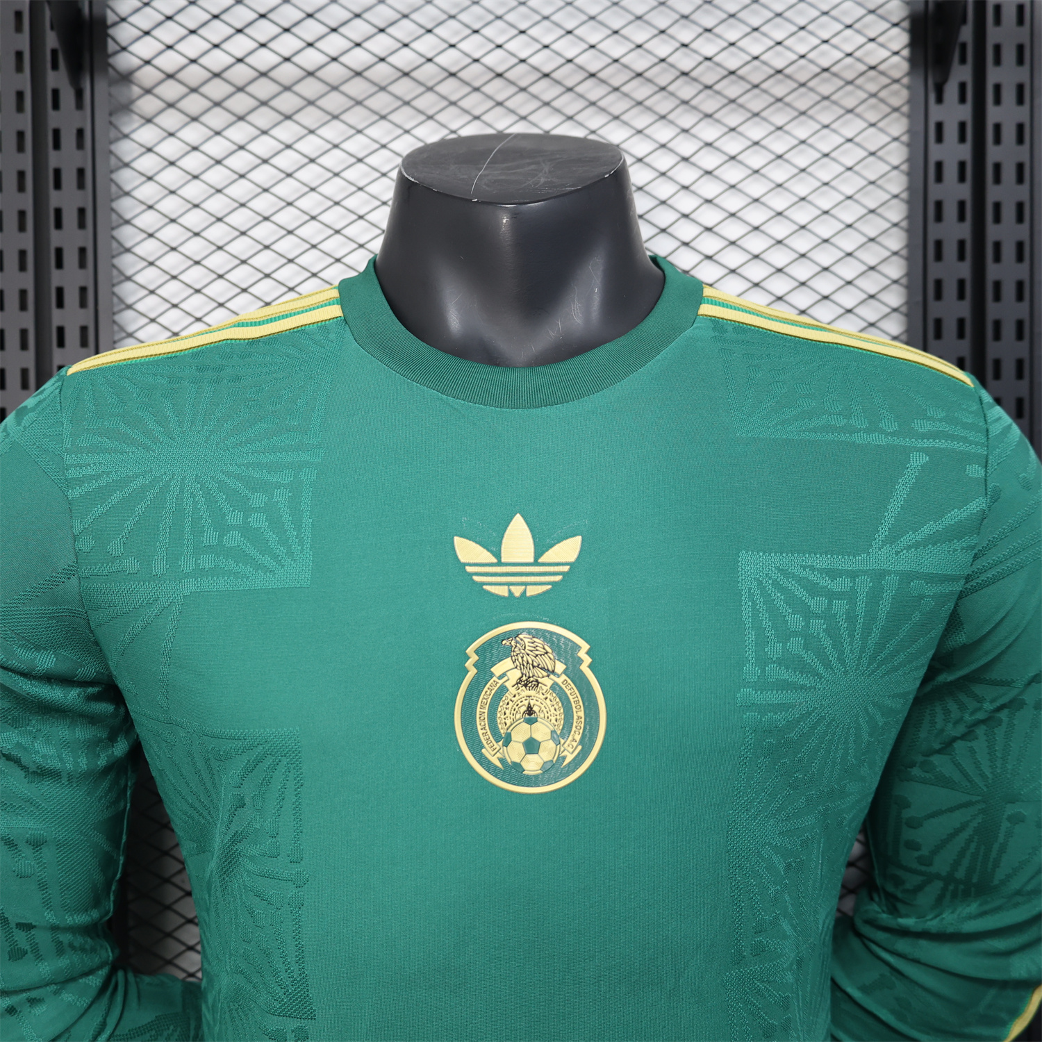 AlphaJersey-Mexico 2025 Gold Cup Green Long Sleeves Jersey - Player Version