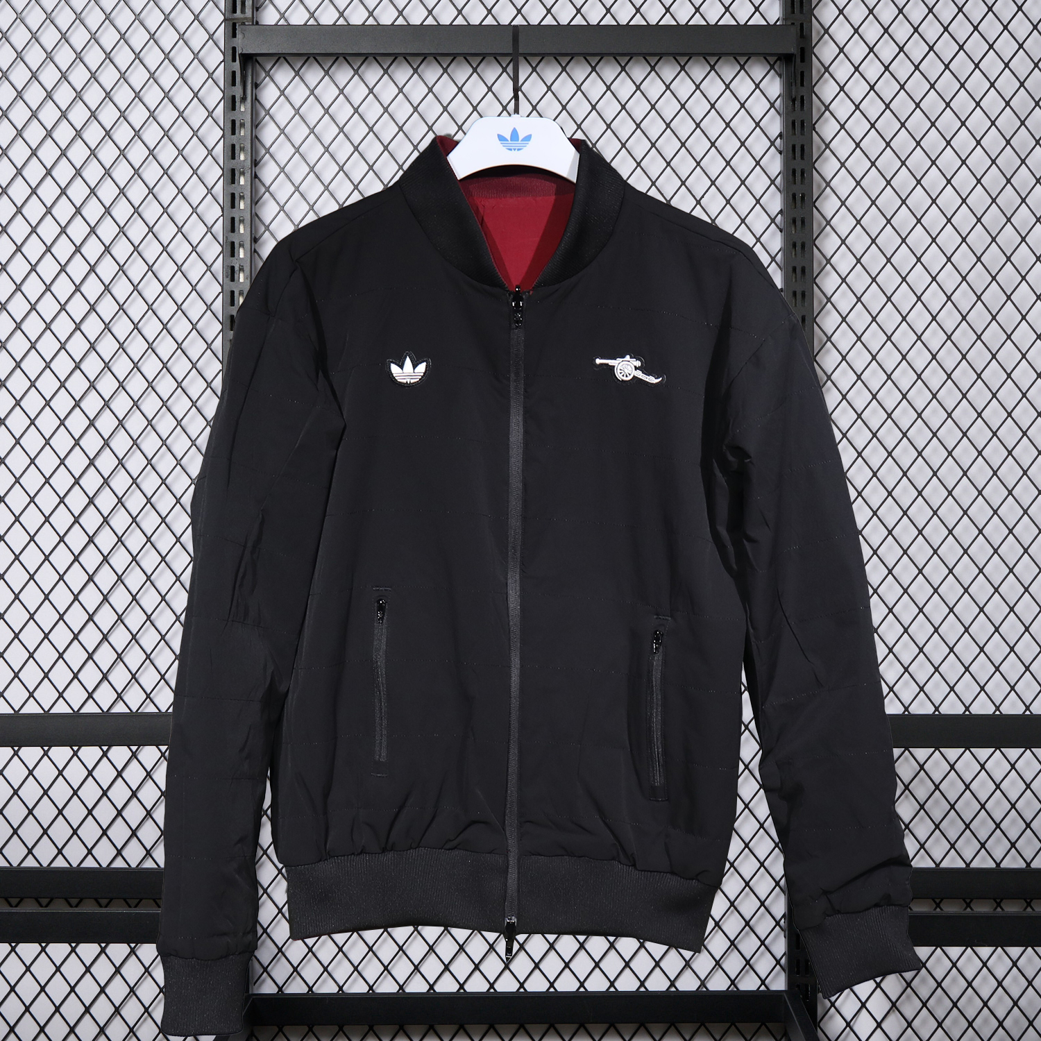 AlphaJersey-Arsenal 25-26 Double Sided Reversible Windbreaker - Black & Red