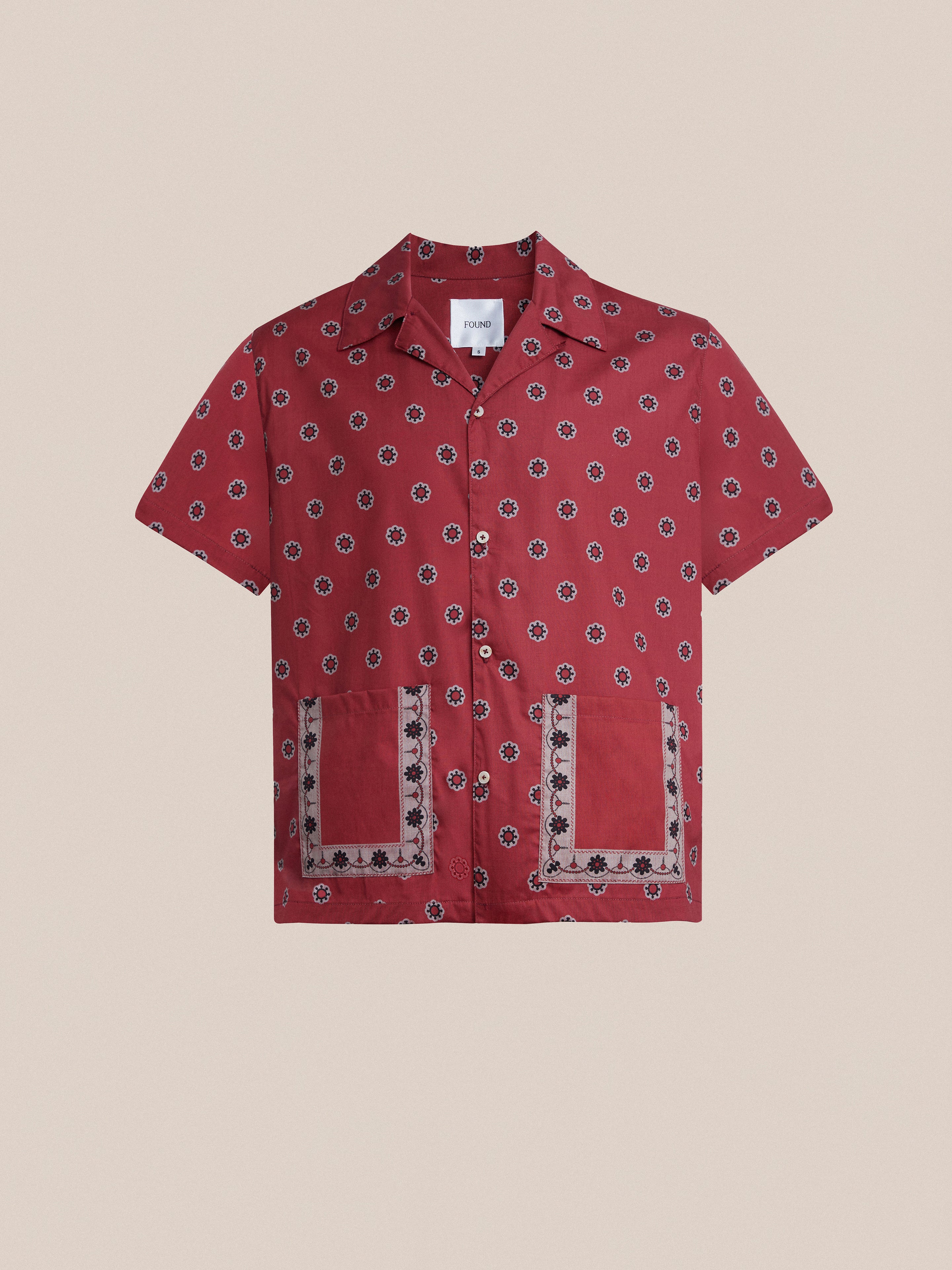 Red Motif SS Camp Shirt | Modern Menswear by yycbvcnbmmnbm