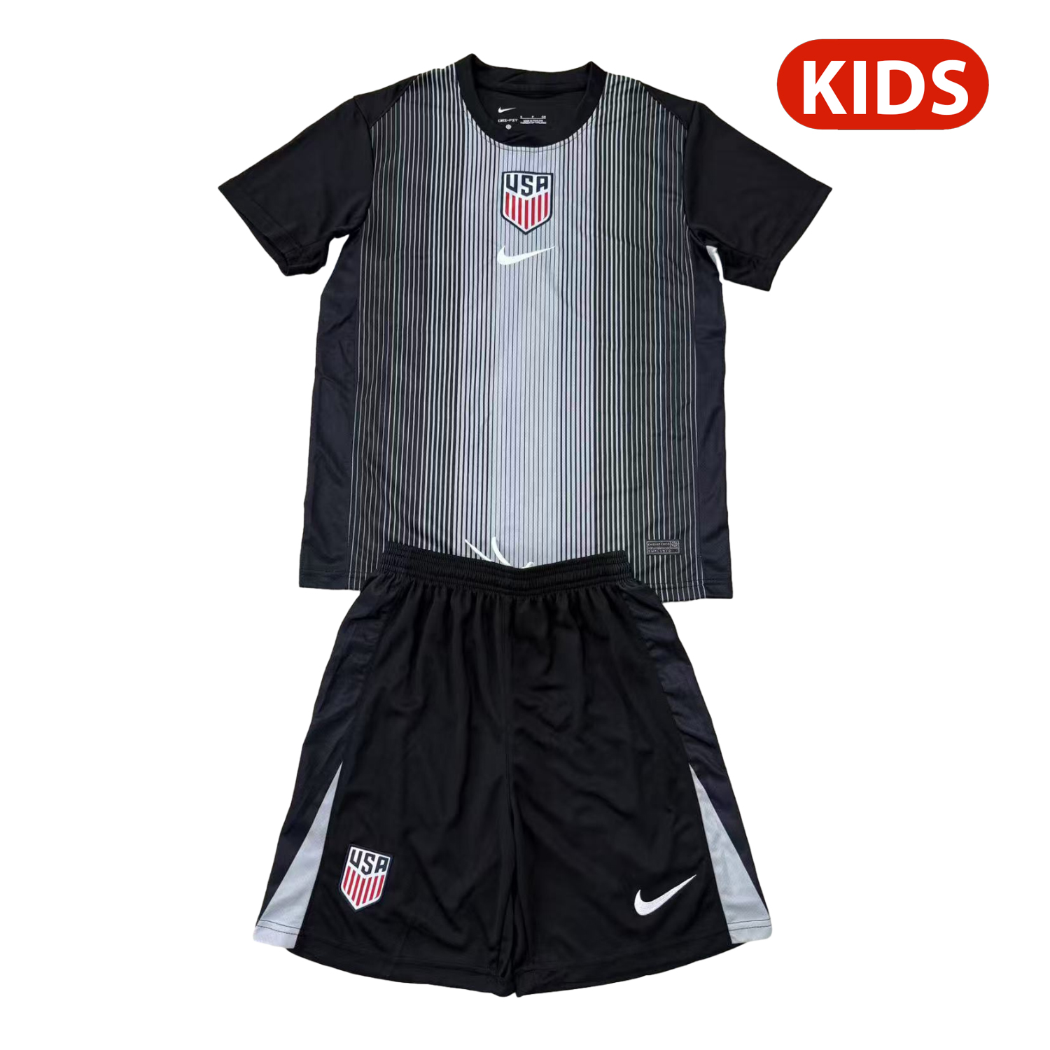 AlphaJersey-United States USA 25-26 Black Goalkeeper Kids Kit