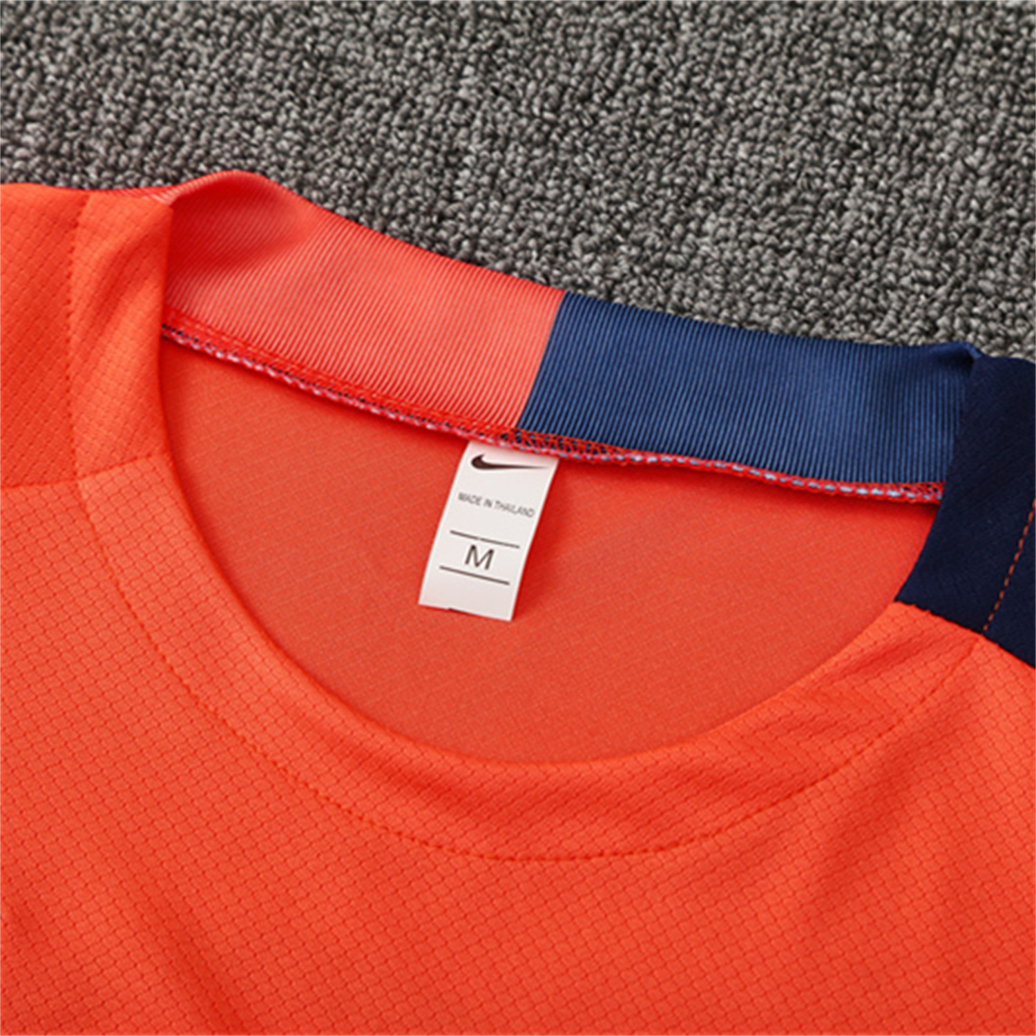 AlphaJersey-Barcelona 25-26 Kids Short-Sleeve Training Set - Orange Top Royal Blue Sponsor & Royal Blue Shorts