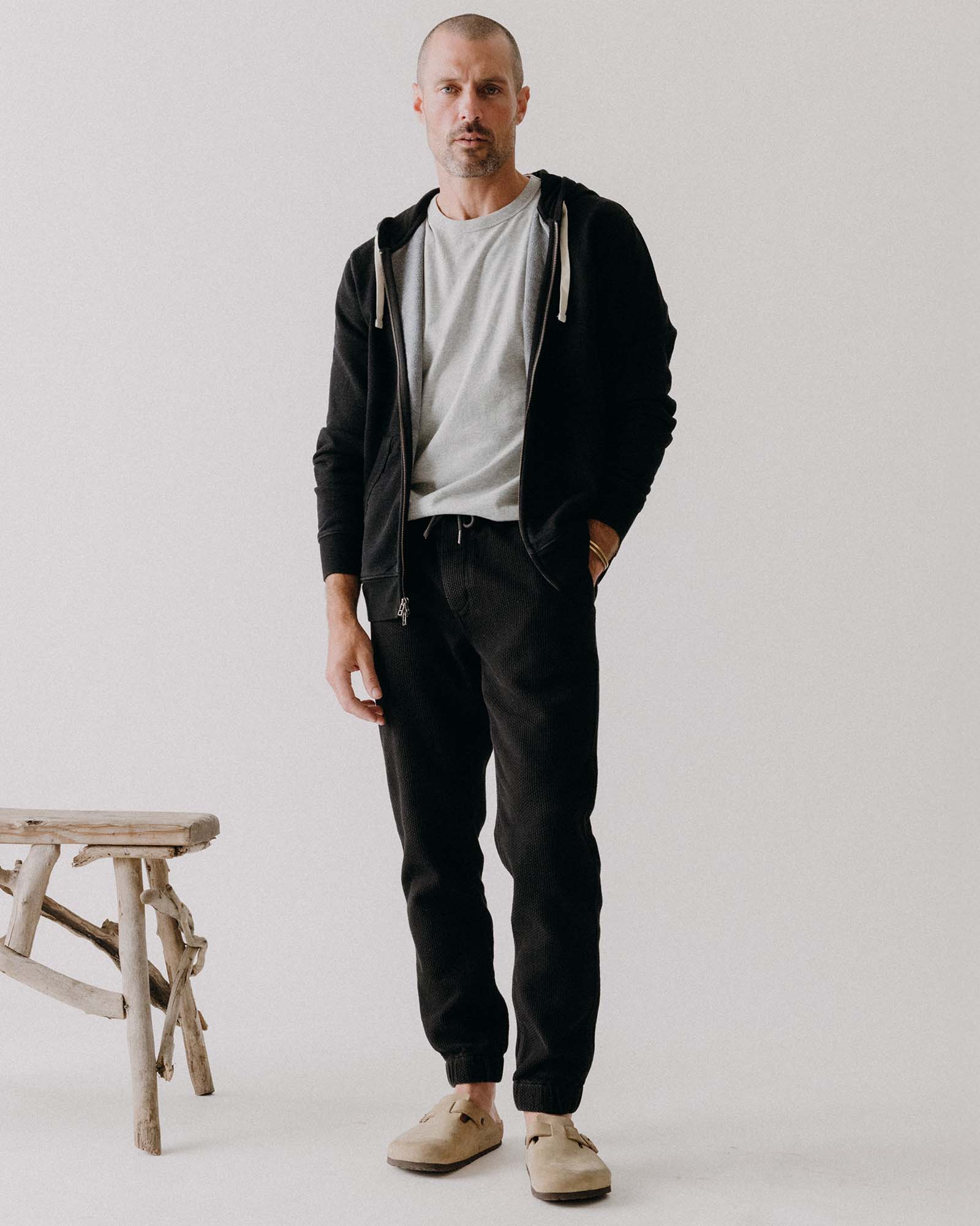 The Apres Pant in Black Indigo Sashiko | Modern Menswear by yycbvcnbmmnbm