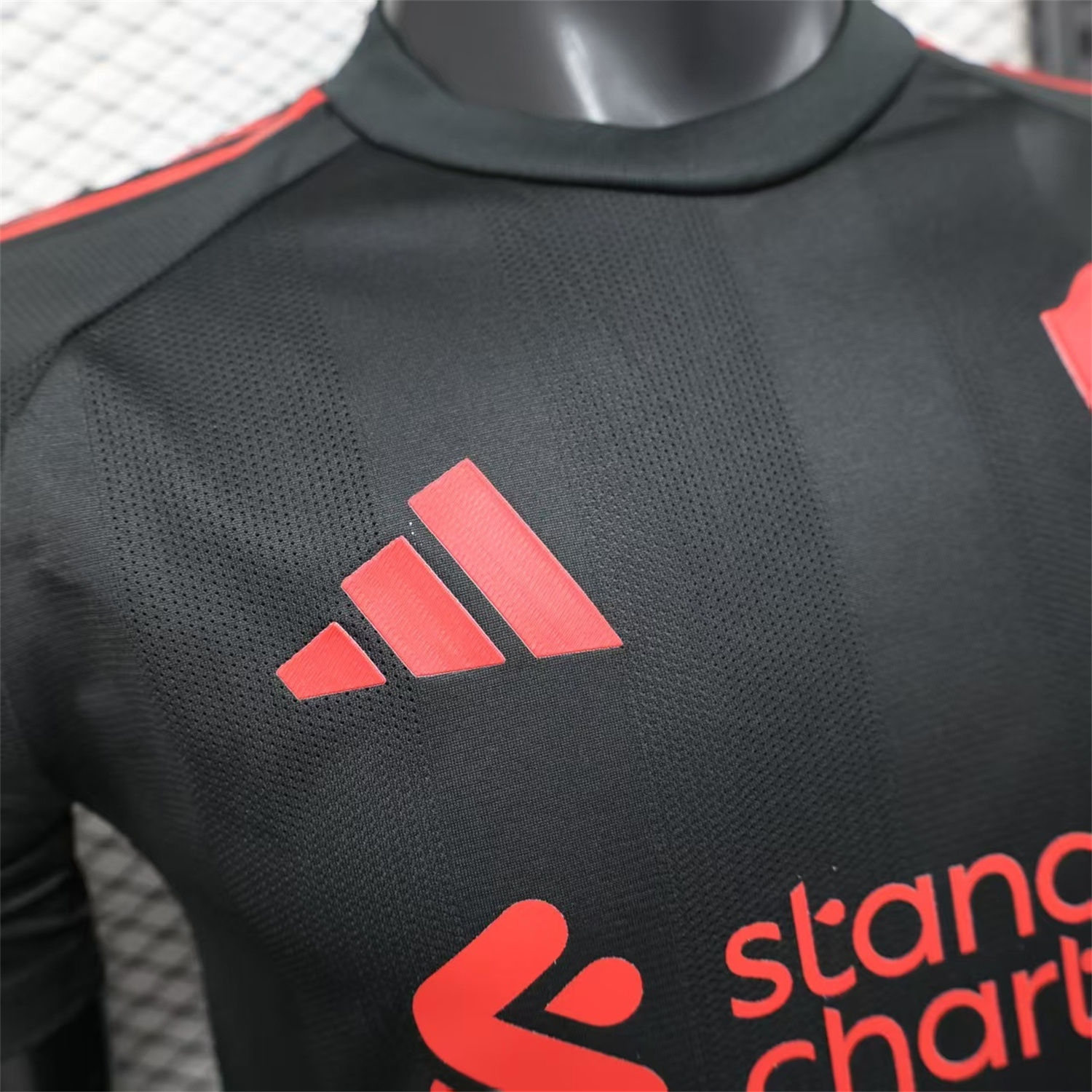 AlphaJersey-Liver.pool 25-26 Black Special Whit Red Sponsor Jersey - Player Version