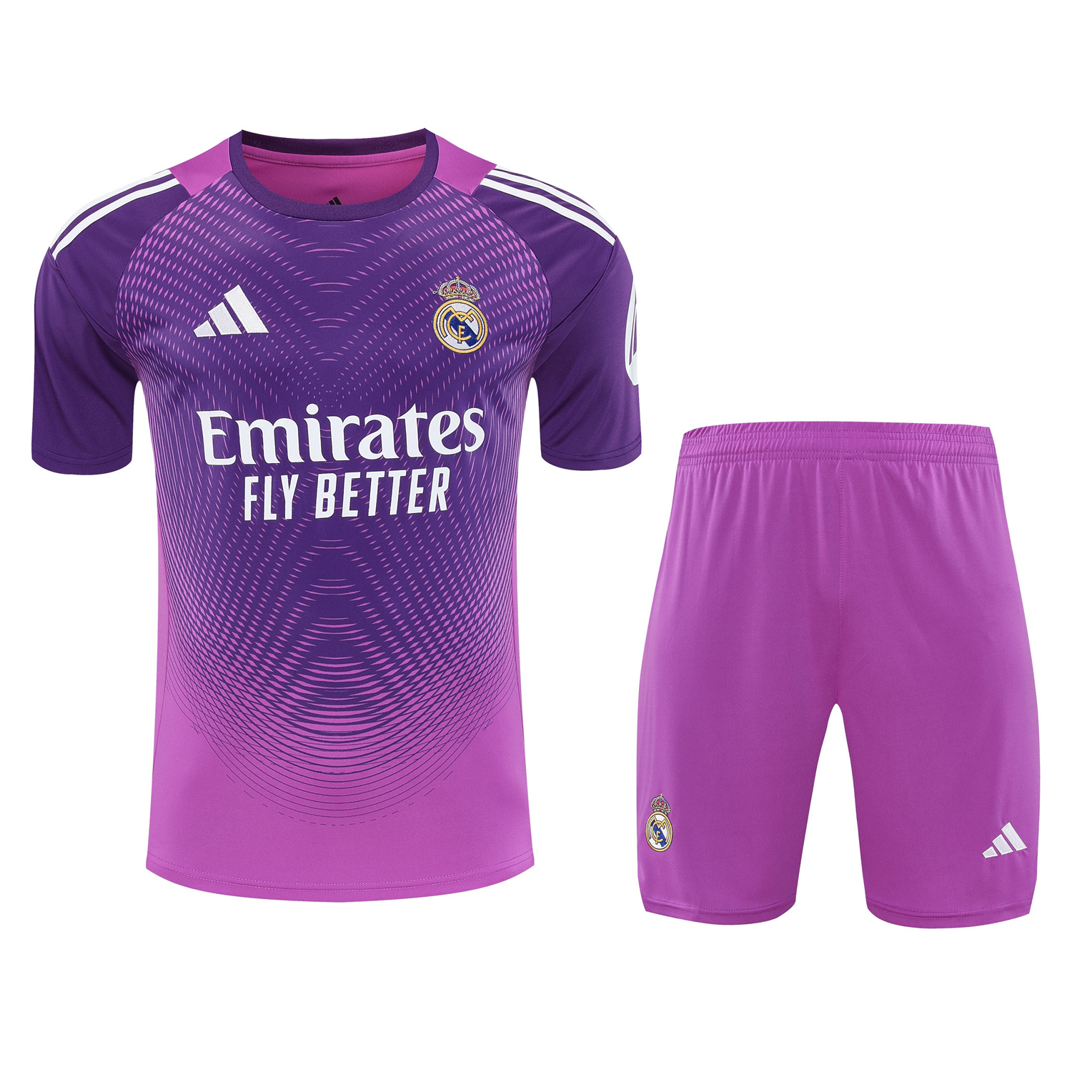 AlphaJersey-Real Madrid 25-26 Short-Sleeve Training Set - Purple Top & Purple Shorts