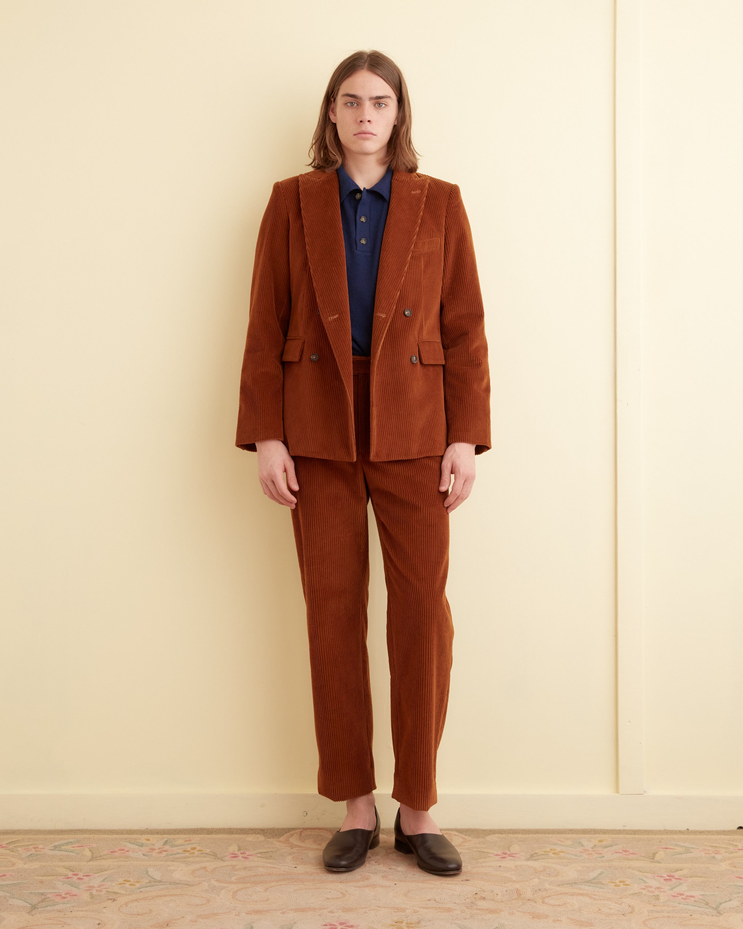 Double-Breasted Corduroy Jacket - Tobacco | Modern Menswear by yycbvcnbmmnbm