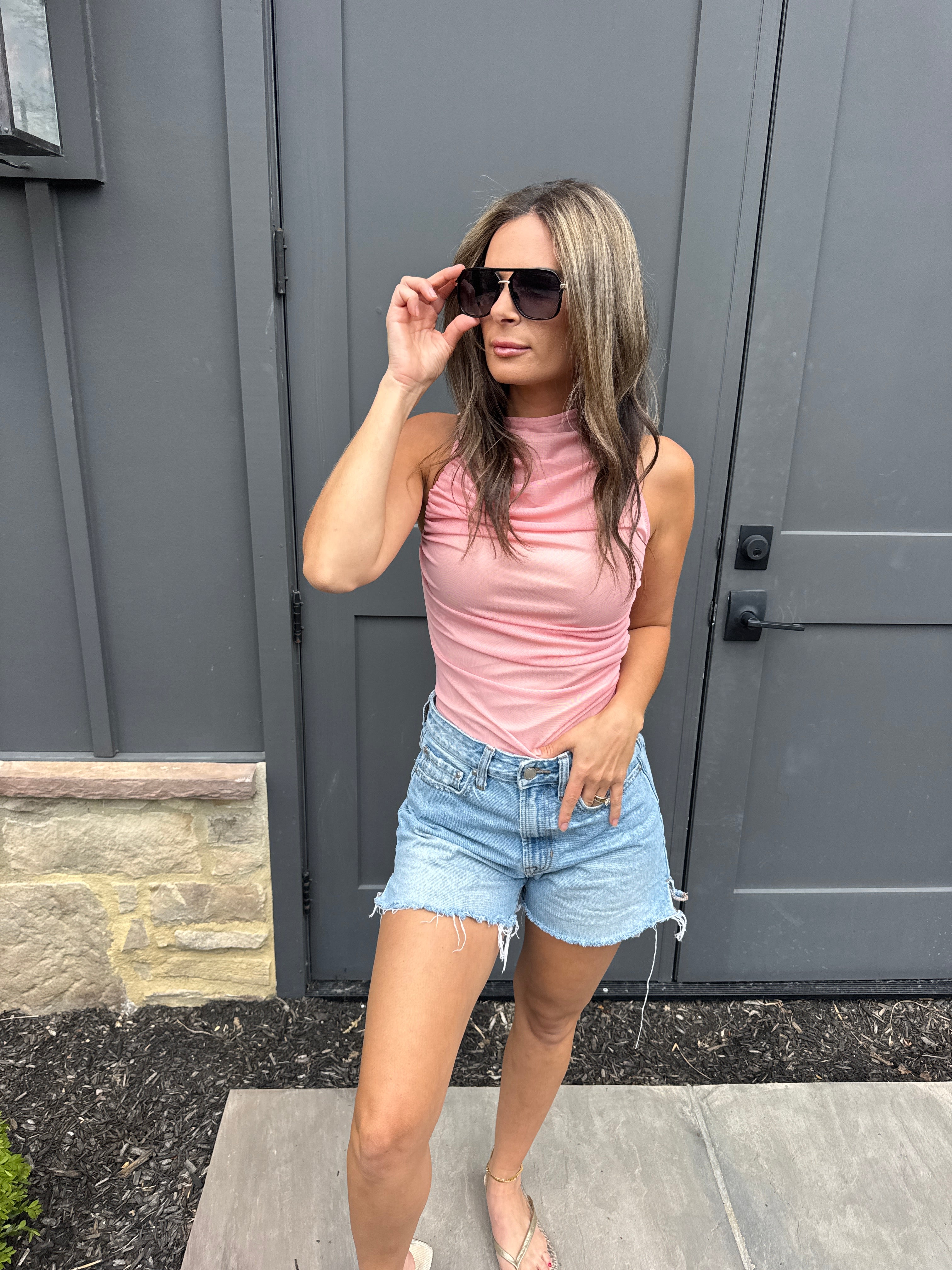 Rose Pink Mesh Tank Top | Elegant Women's Fashion by coolavocek