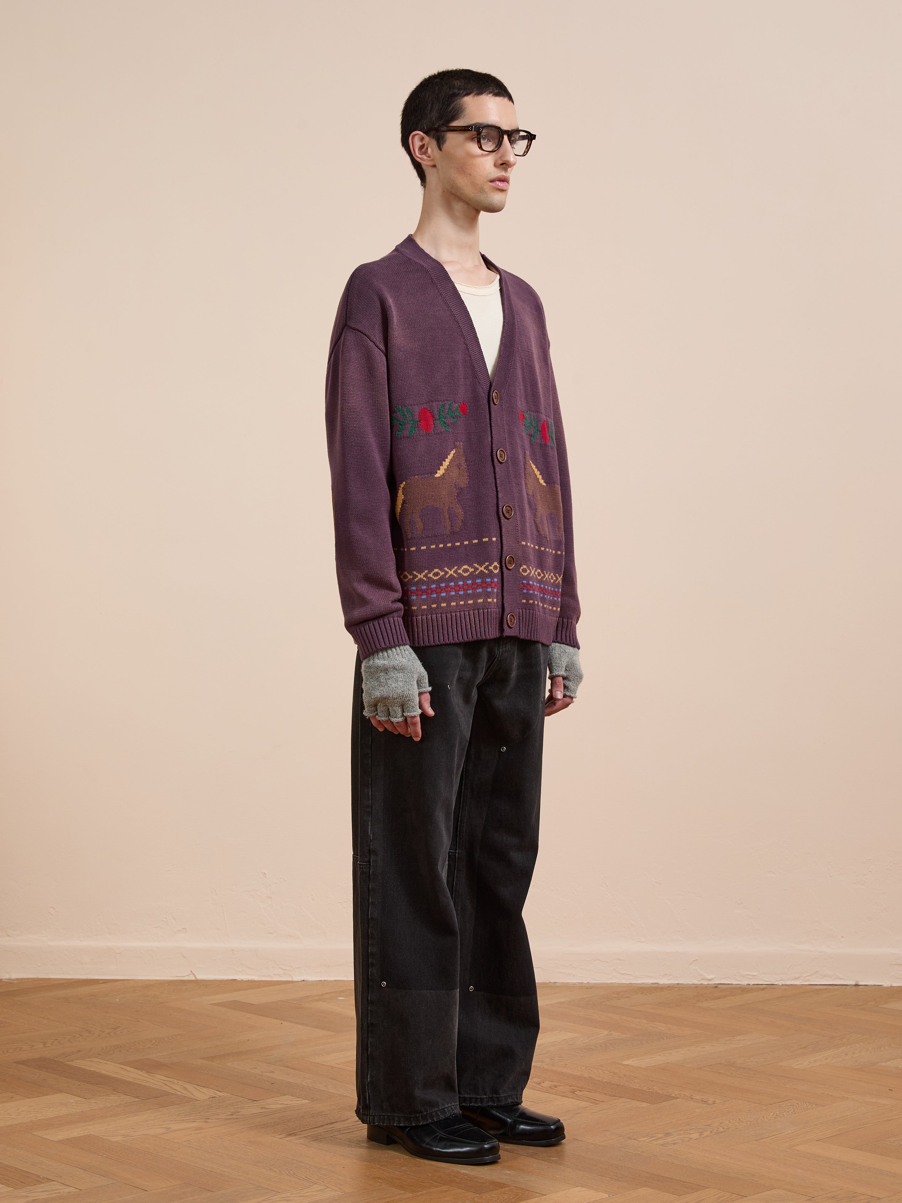 Horse Jacquard Cardigan | Modern Menswear by yycbvcnbmmnbm
