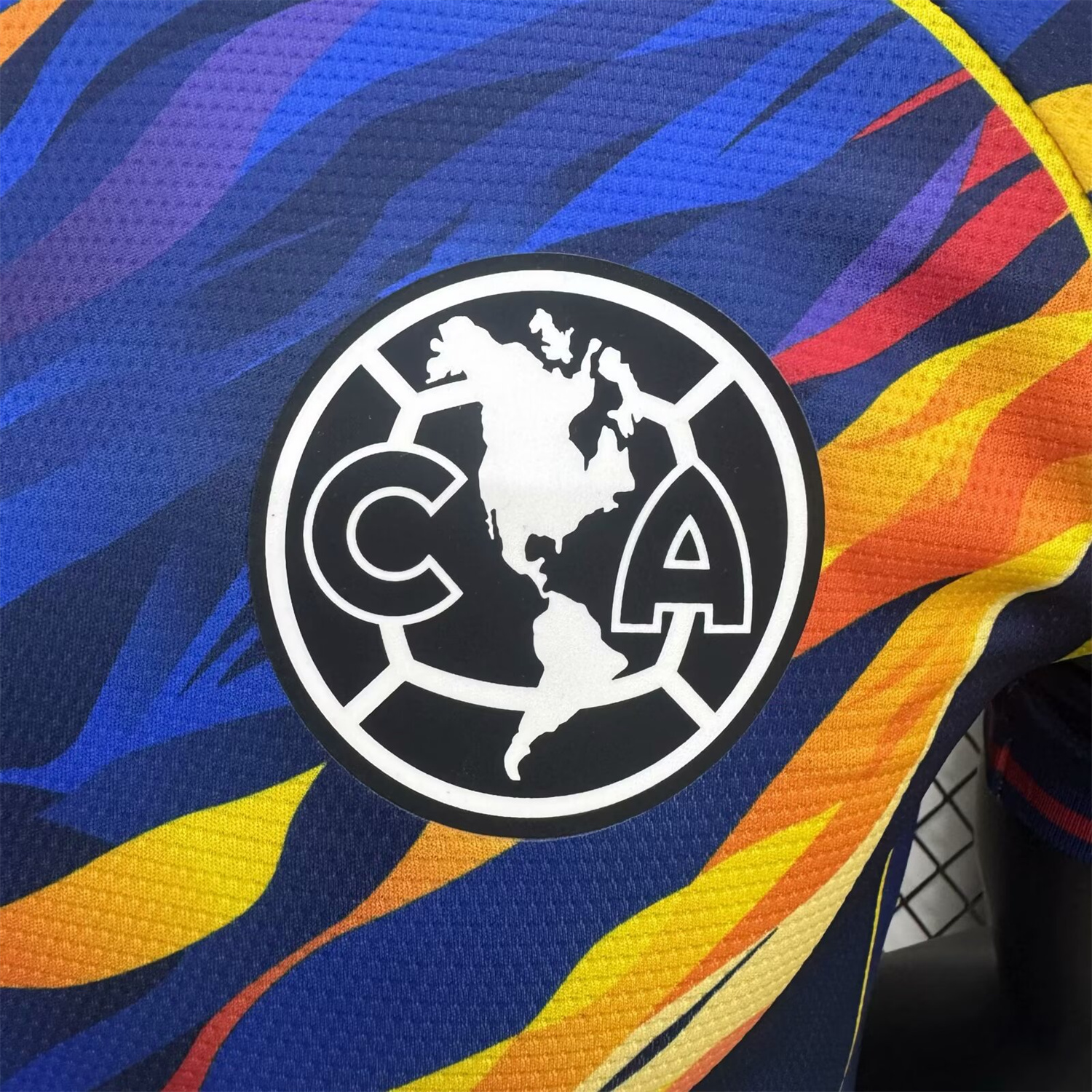 AlphaJersey-Club América 25-26 V-Shaped Camouflage Pattern Deep Blue Jersey - Player Version