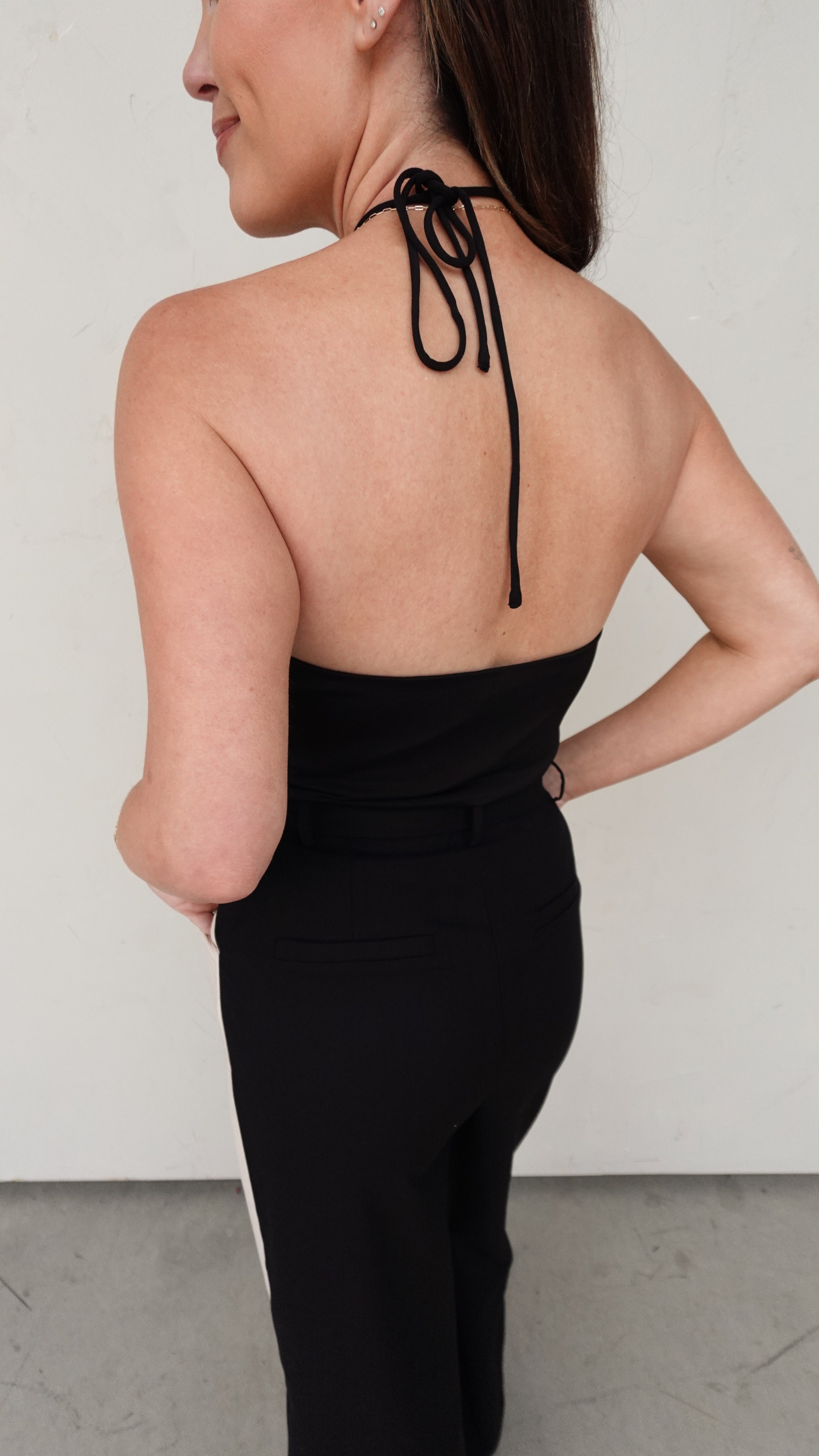 Black Halter Top with Ring Detail | Elegant Women's Fashion by coolavocek
