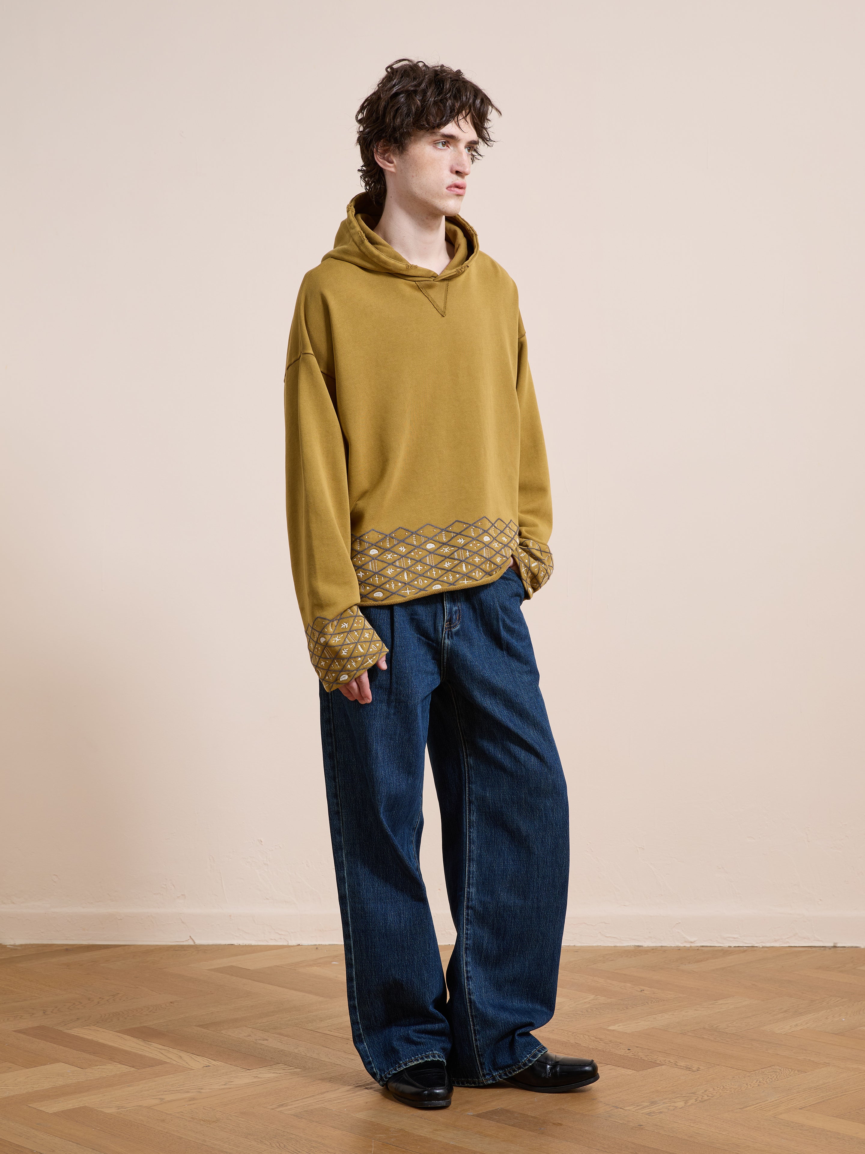 Embroidered Border Hoodie | Modern Menswear by yycbvcnbmmnbm