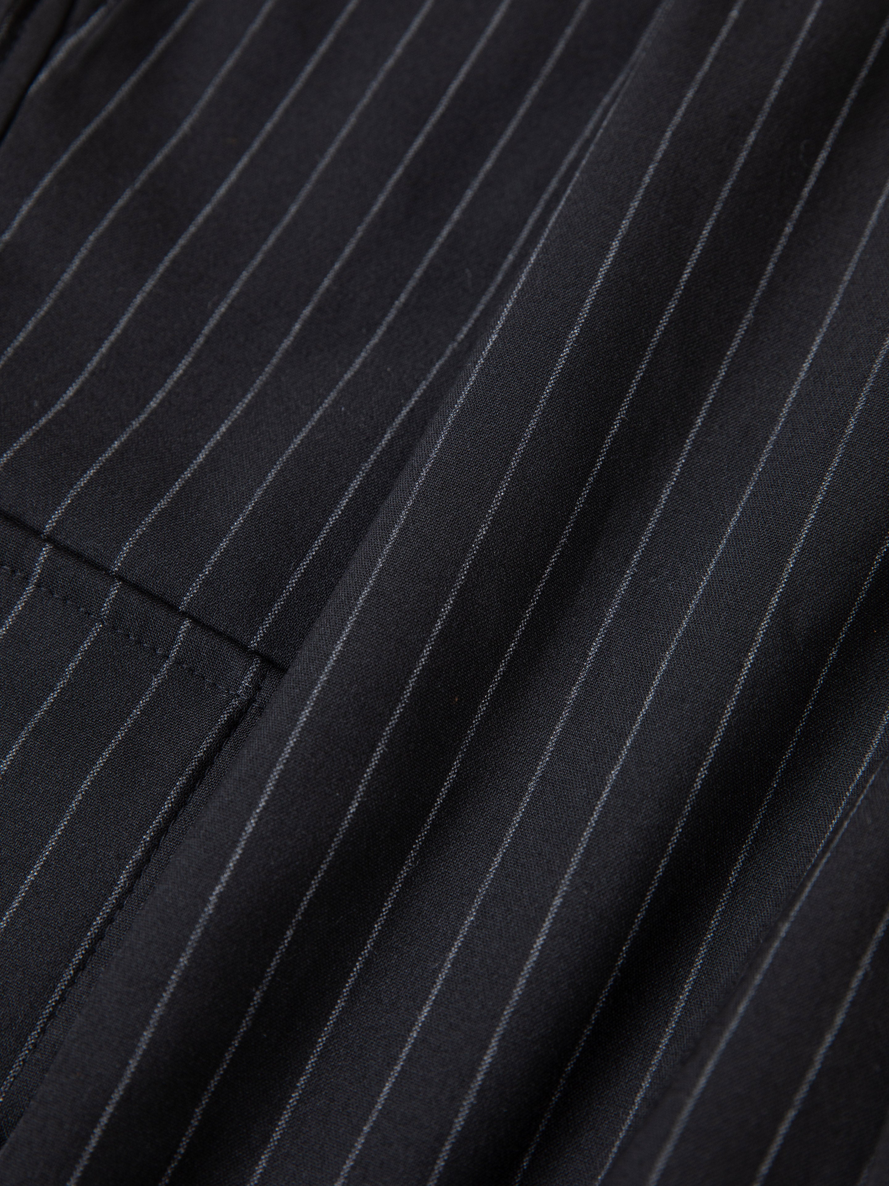 Hava Pinstripe Pleated Cargo Trouser Shorts | Modern Menswear by yycbvcnbmmnbm