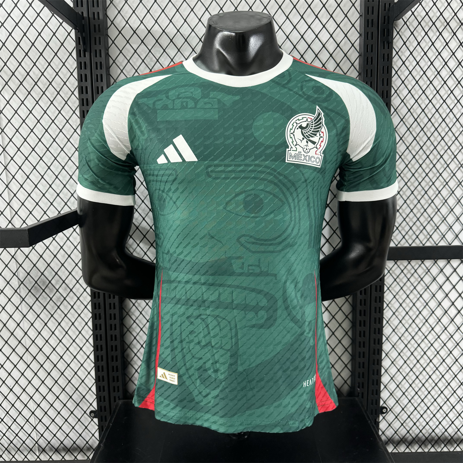 AlphaJersey-Mexico 25-26 Green Human Face Shaped Pattern Special Jersey - Player Version