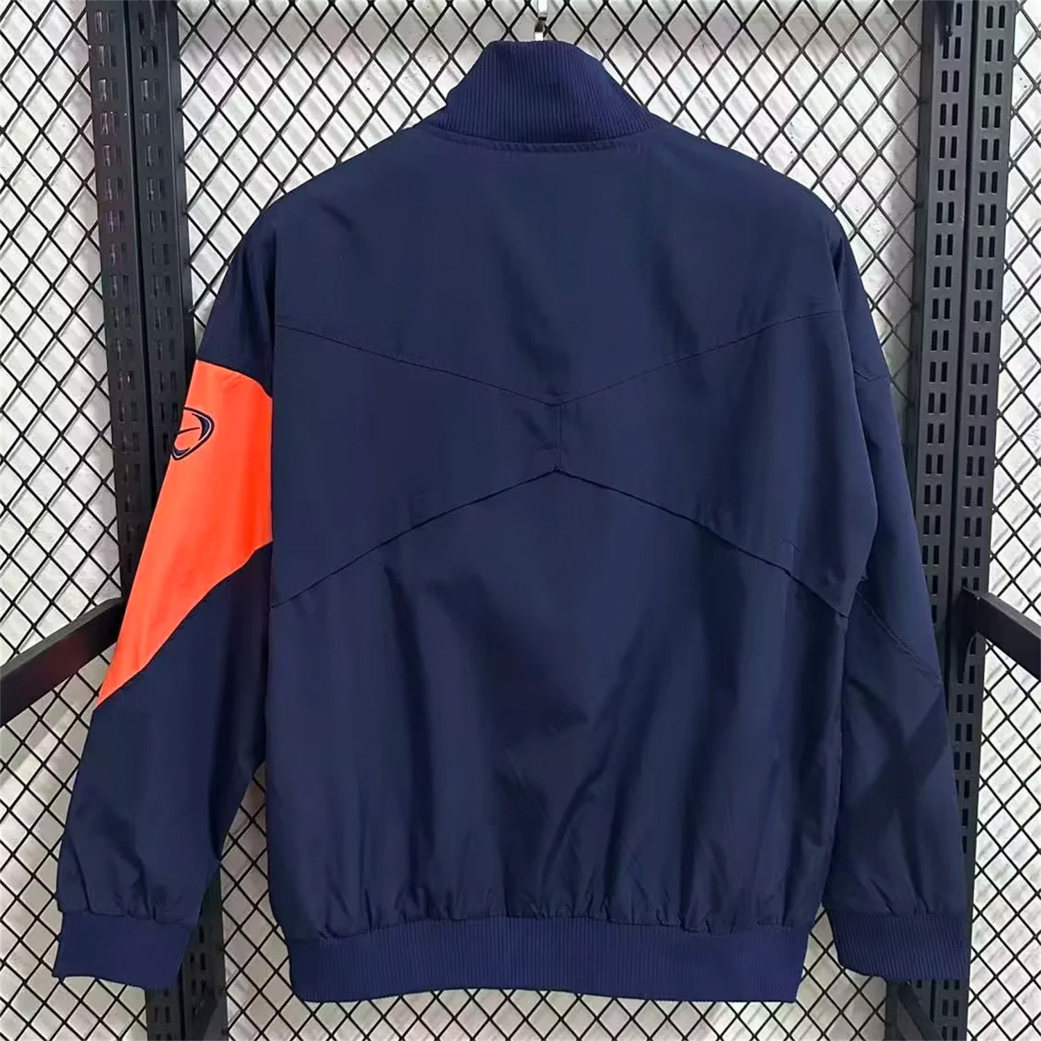 AlphaJersey-Barcelona 25-26 Windbreaker Jacket - Dark Blue And Orange