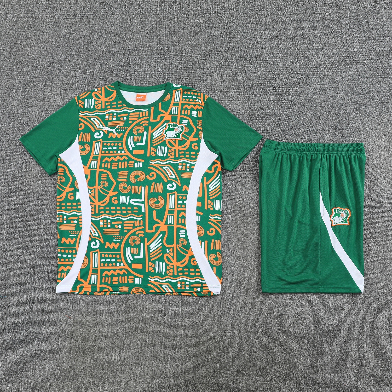AlphaJersey-Ivory Coast 2026 Short-Sleeve Training Set - Green Top and Shorts