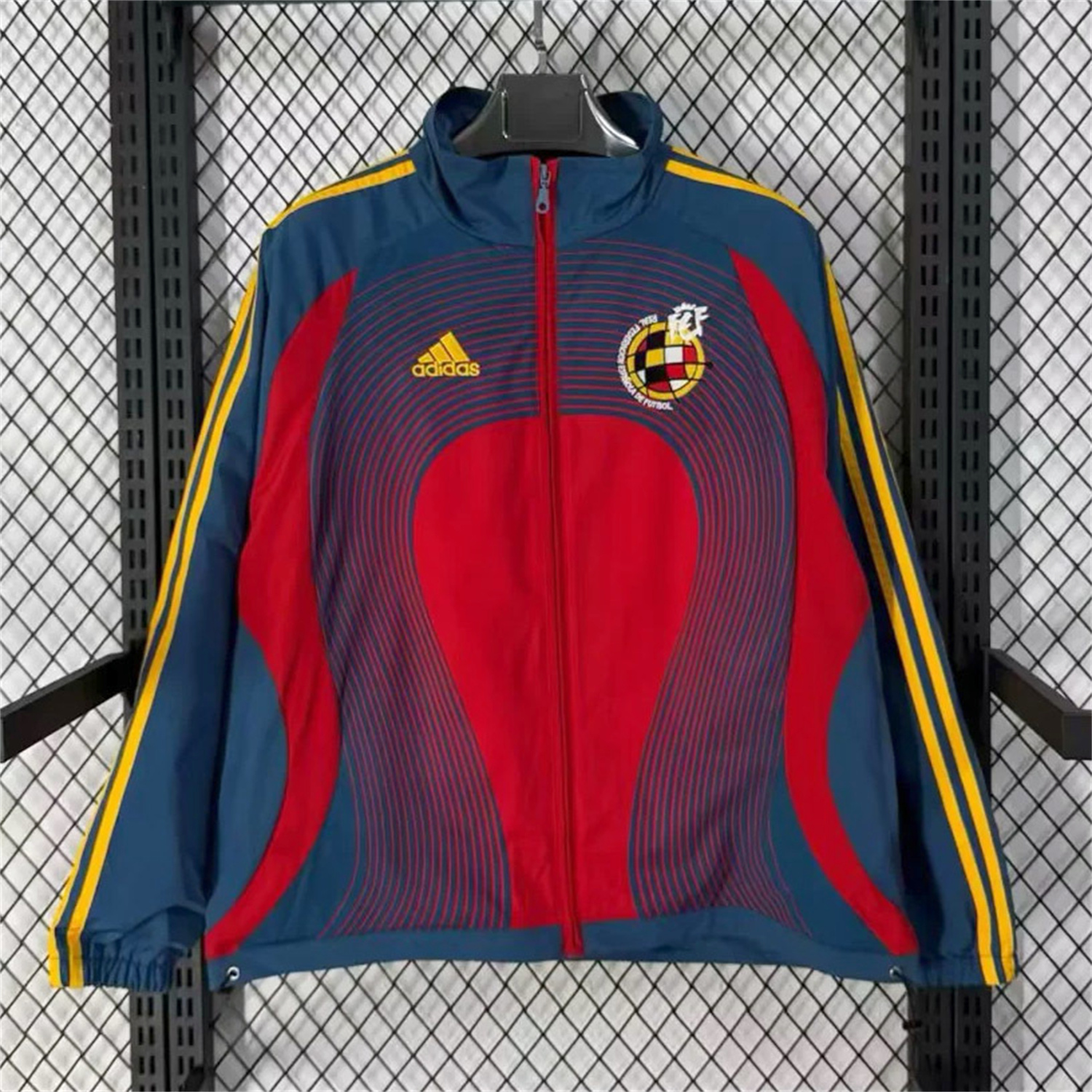 AlphaJersey-Retro Spain 2007 Red And Blue Windbreaker