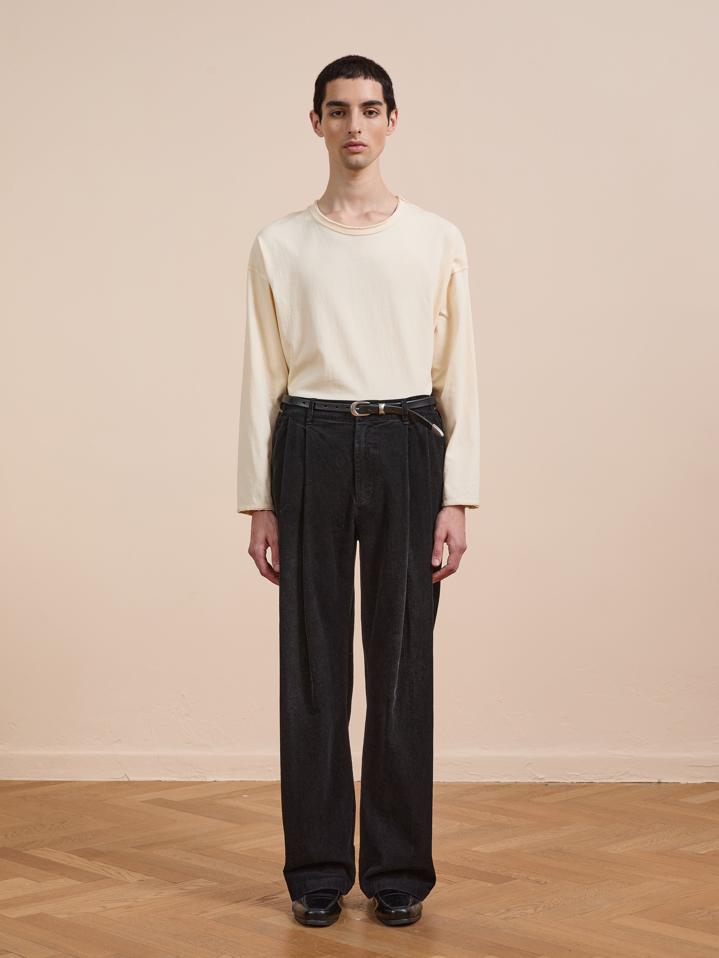 Faded Pleated Corduroy Pants | Modern Menswear by yycbvcnbmmnbm